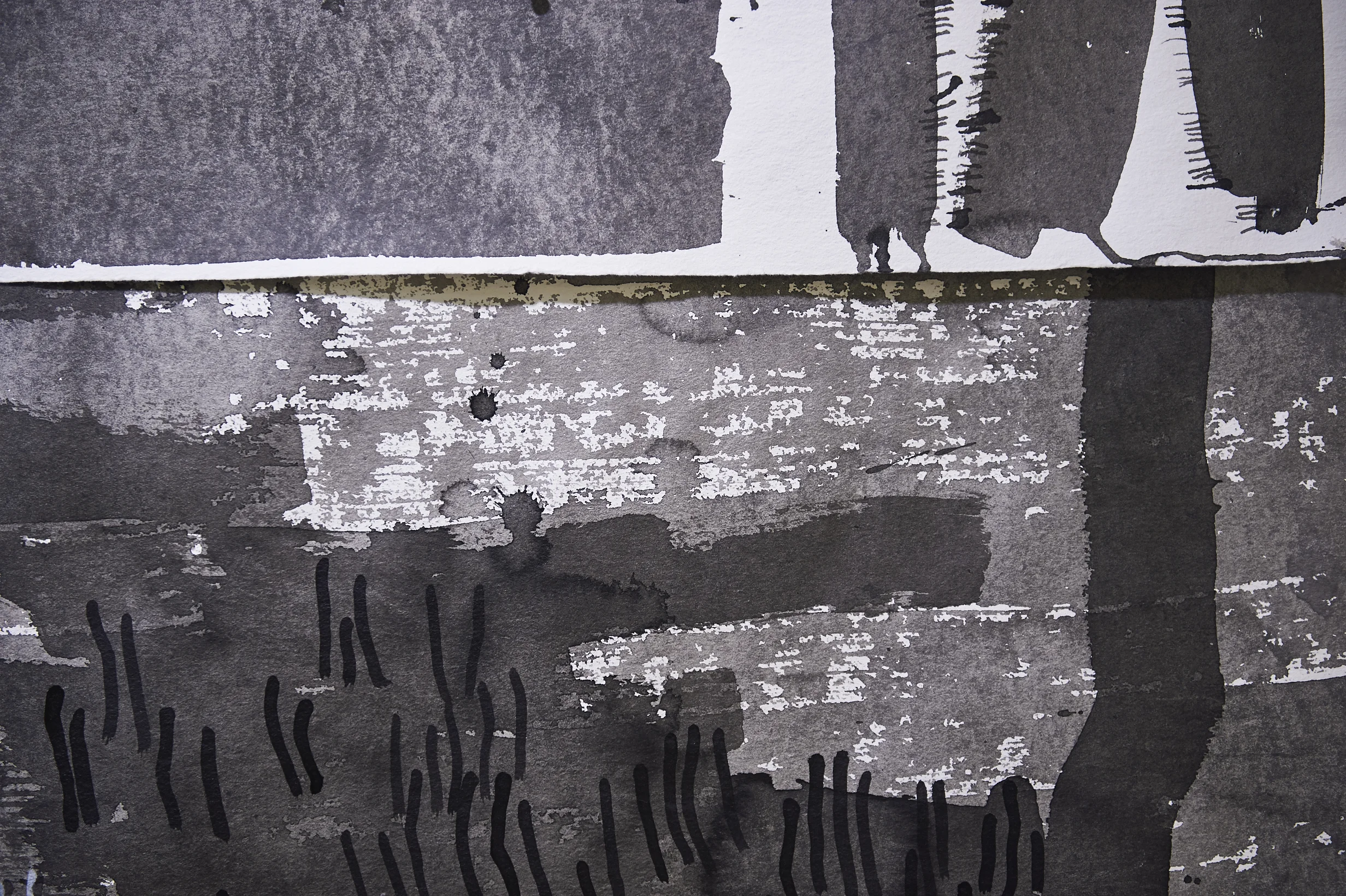 Low Tide , ink on rag paper, 120 x 300 cm, 2017