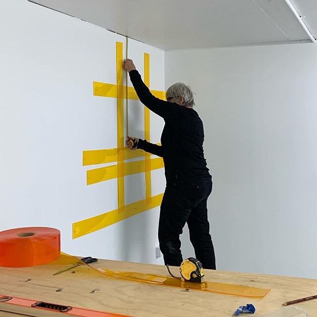 #installation #everytimethesuncomesup #paletteshift #pvcstrips #wallweavings OPENING Friday 3 until 19 July.  Meet me there 11-5pm Sunday 5, Friday 10. Photo @ministerfortheyarts