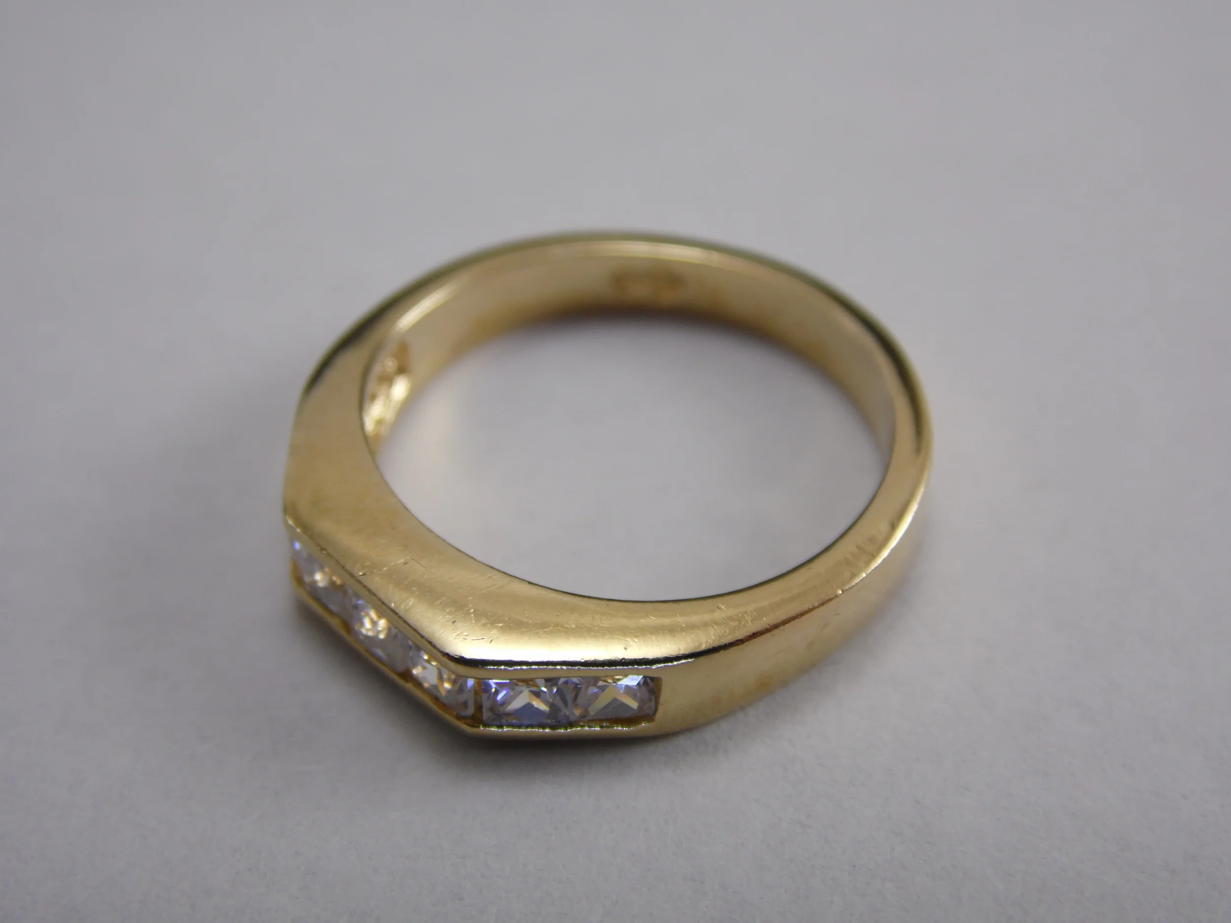 Size 6 Princess Cut Faux Diamond Cubic Zirconia CZ Vintage Engagement Anniversary Promise Ring