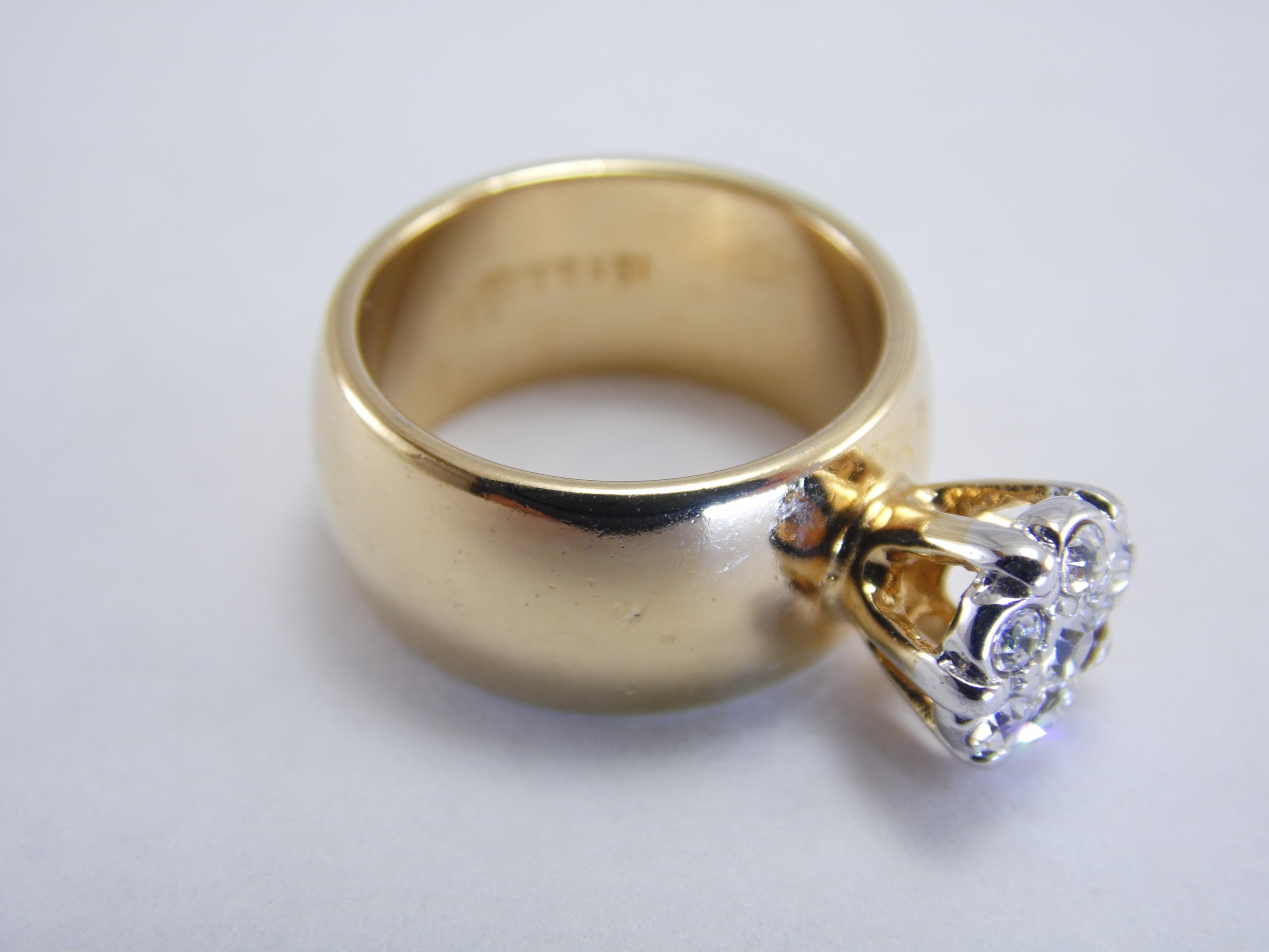 Size 4.5 18k GE Gold Electroplated Vintage 7 Stone Diamond Cubic Zirconia CZ Solitaire Promise Ring 1/5ct T.W