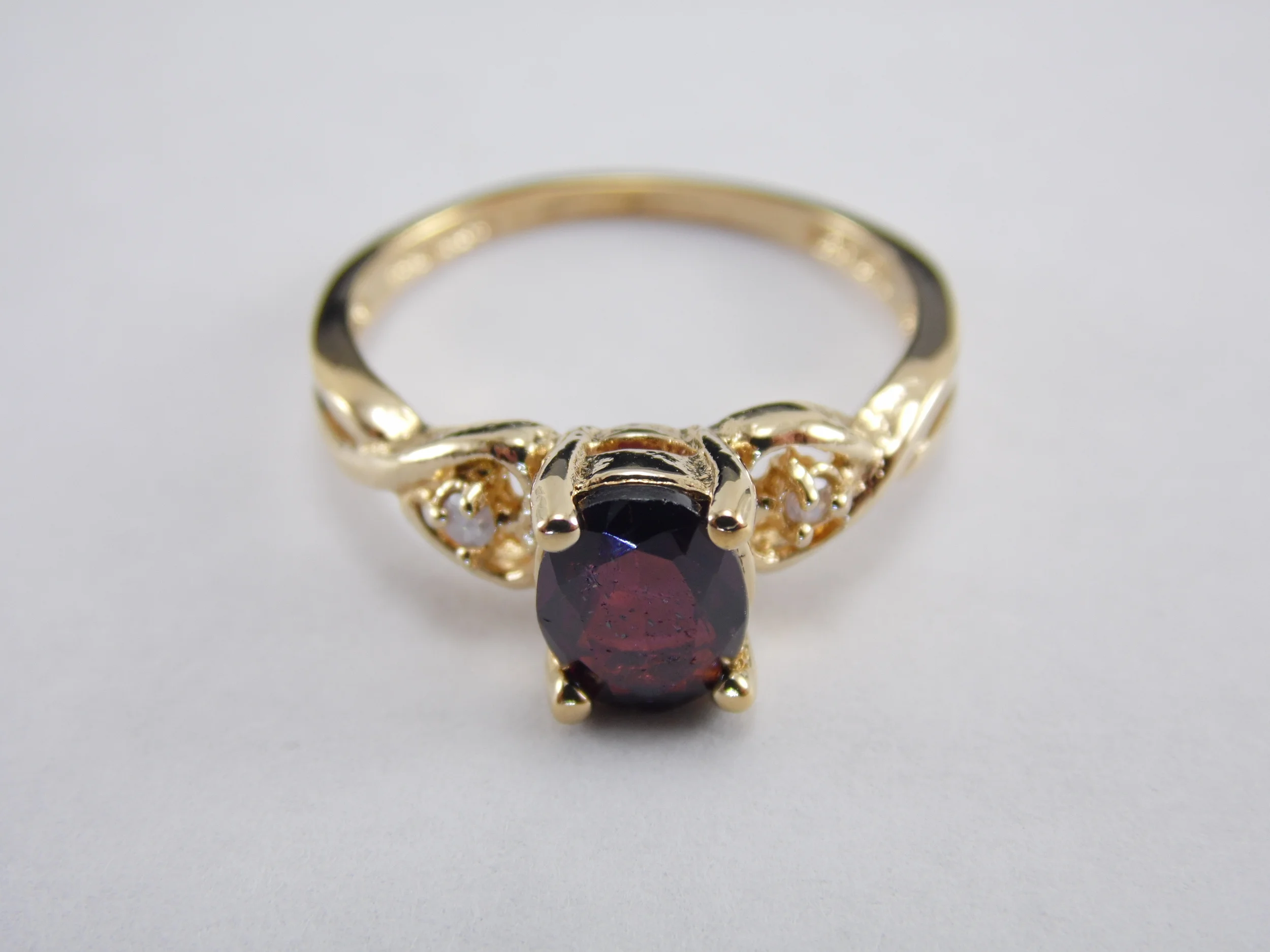 Size 9 Real Genuine Natural Ruby & Diamond Lindenwold 14K HGE Gold Plated 