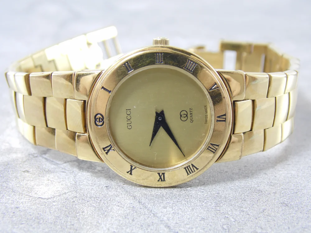 Real Authentic Vintage Gucci 3300L Gold Plated Womens Ladies