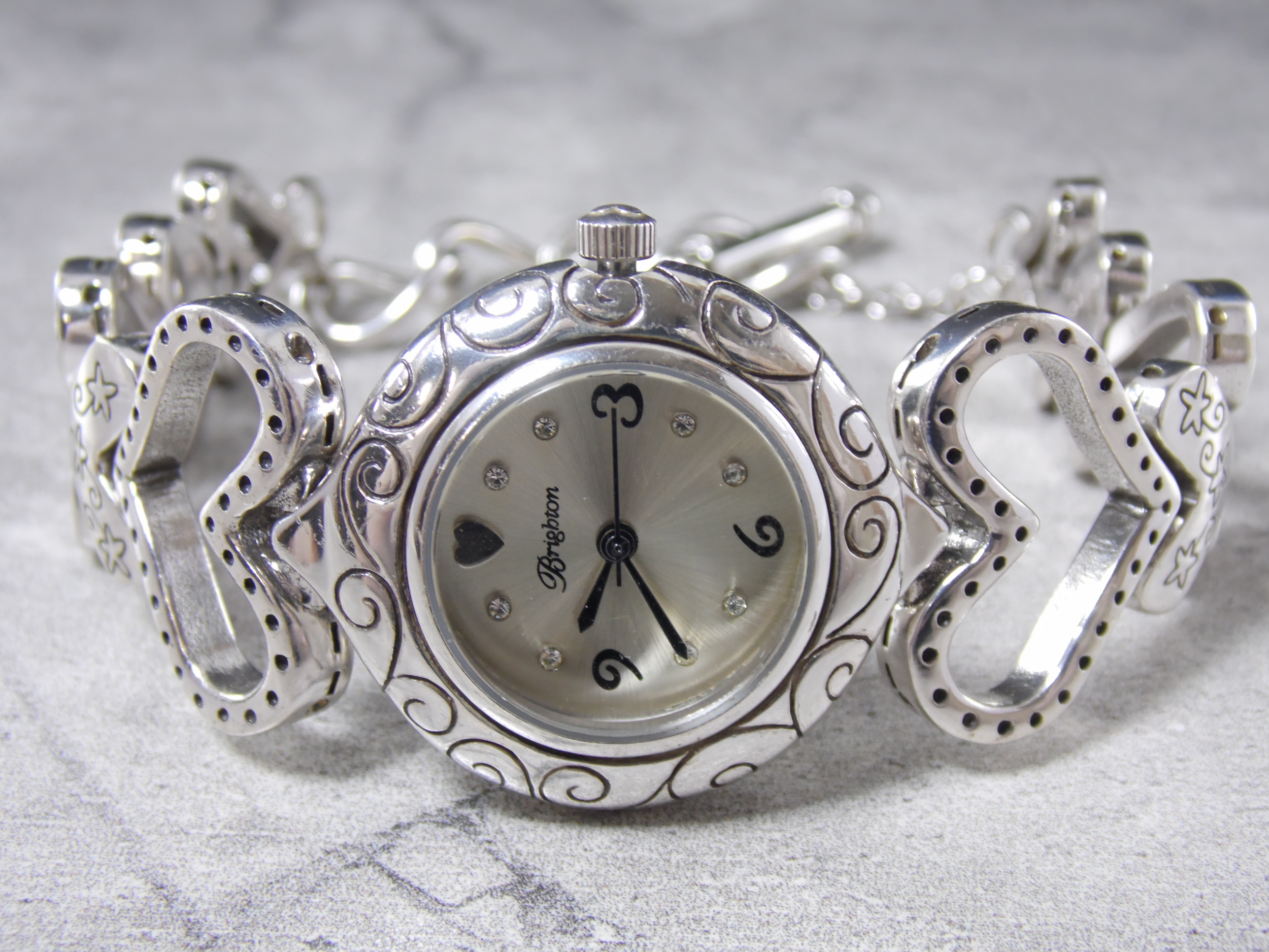 Vintage Brighton Heart Motif Silver-tone Ladies Womens Watch
