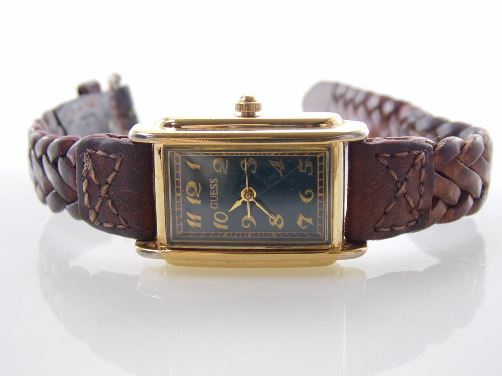 Vintage Rectangular Guess Women\'s Watch Partial‎ Cuff Band Women Guess vintage rectangle watch crystal-decorated with  main image 3