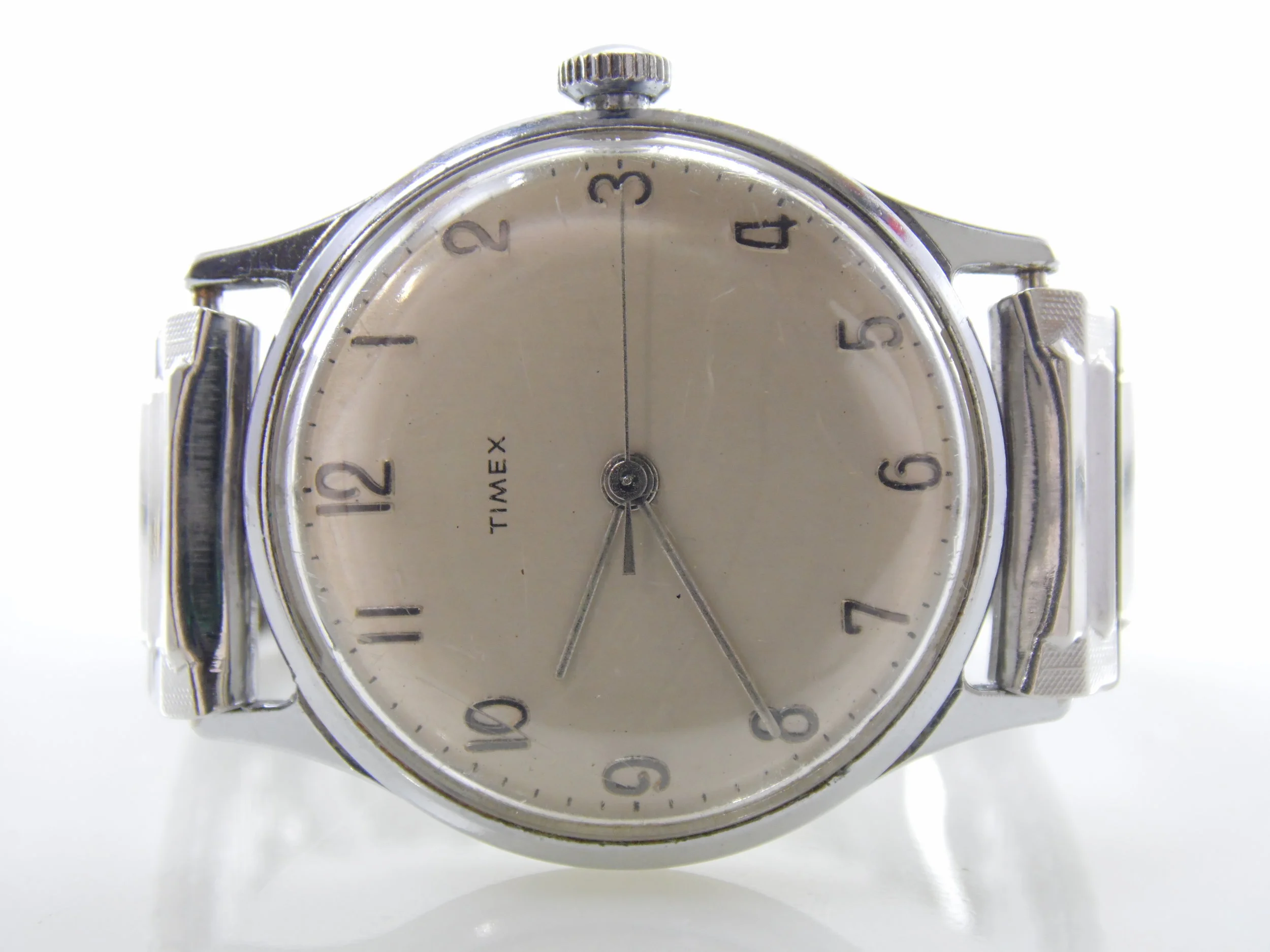 Vintage 1960's Timex Chrome Plated Mechanical Wind-up Mens Watch