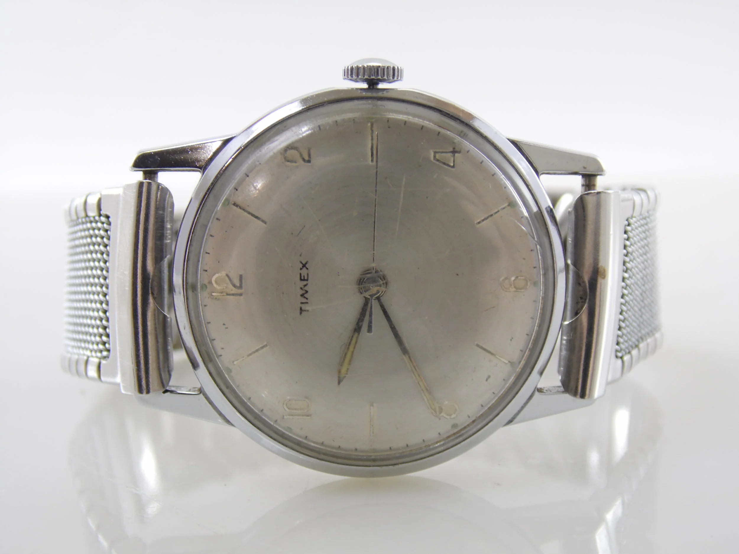 Vintage Mens Timex Mechanical Windup Stainless Steel Watch