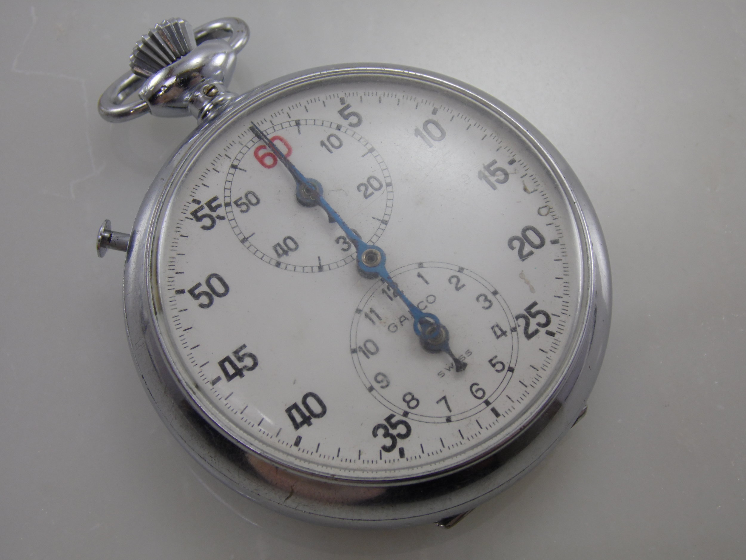 Rare Vintage Galco Swiss Made 60 Minute Interval StopWatch Working Condition