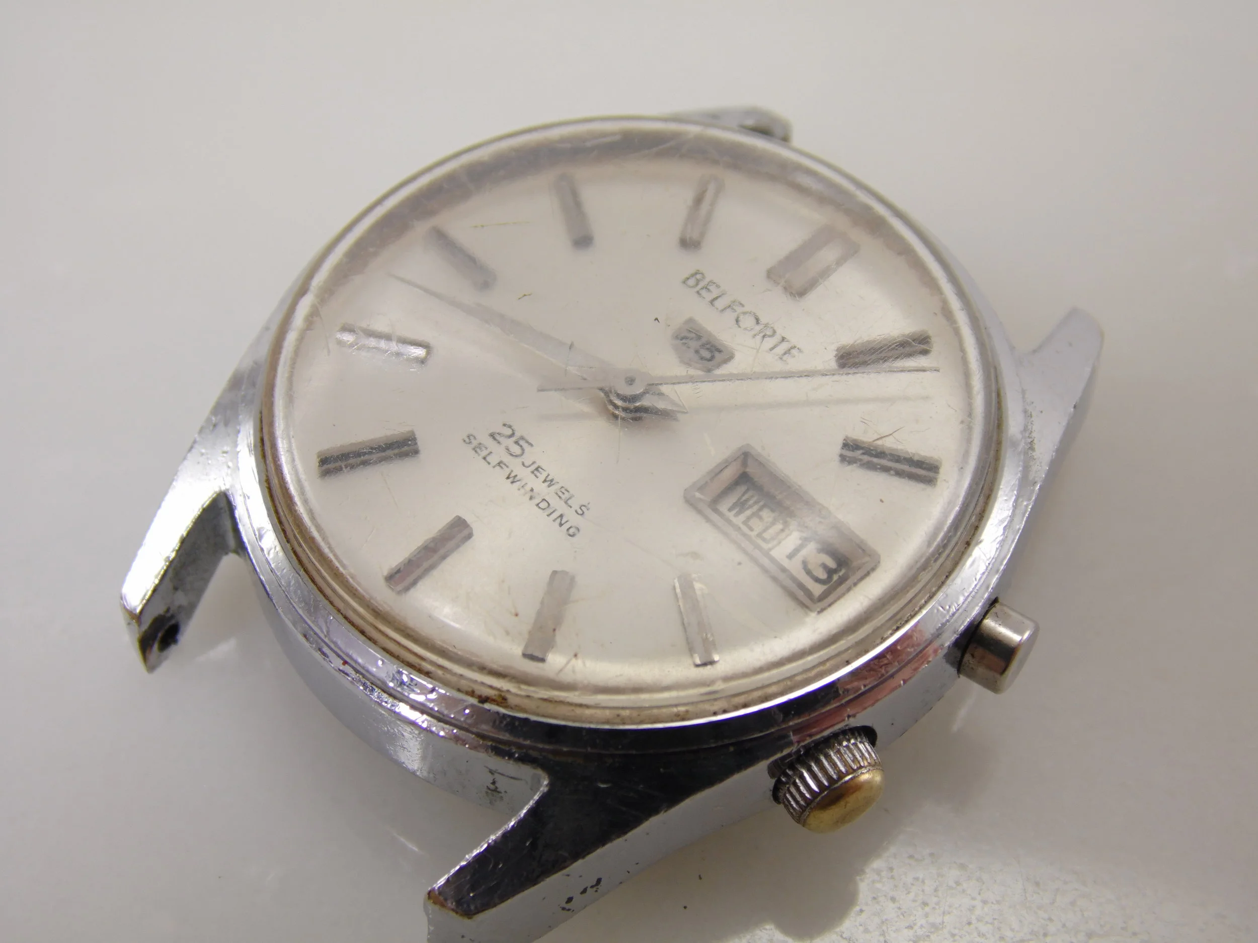 Vintage Belforte 9345 25 Jewels Automatic Watch for Parts or Repair (Running)