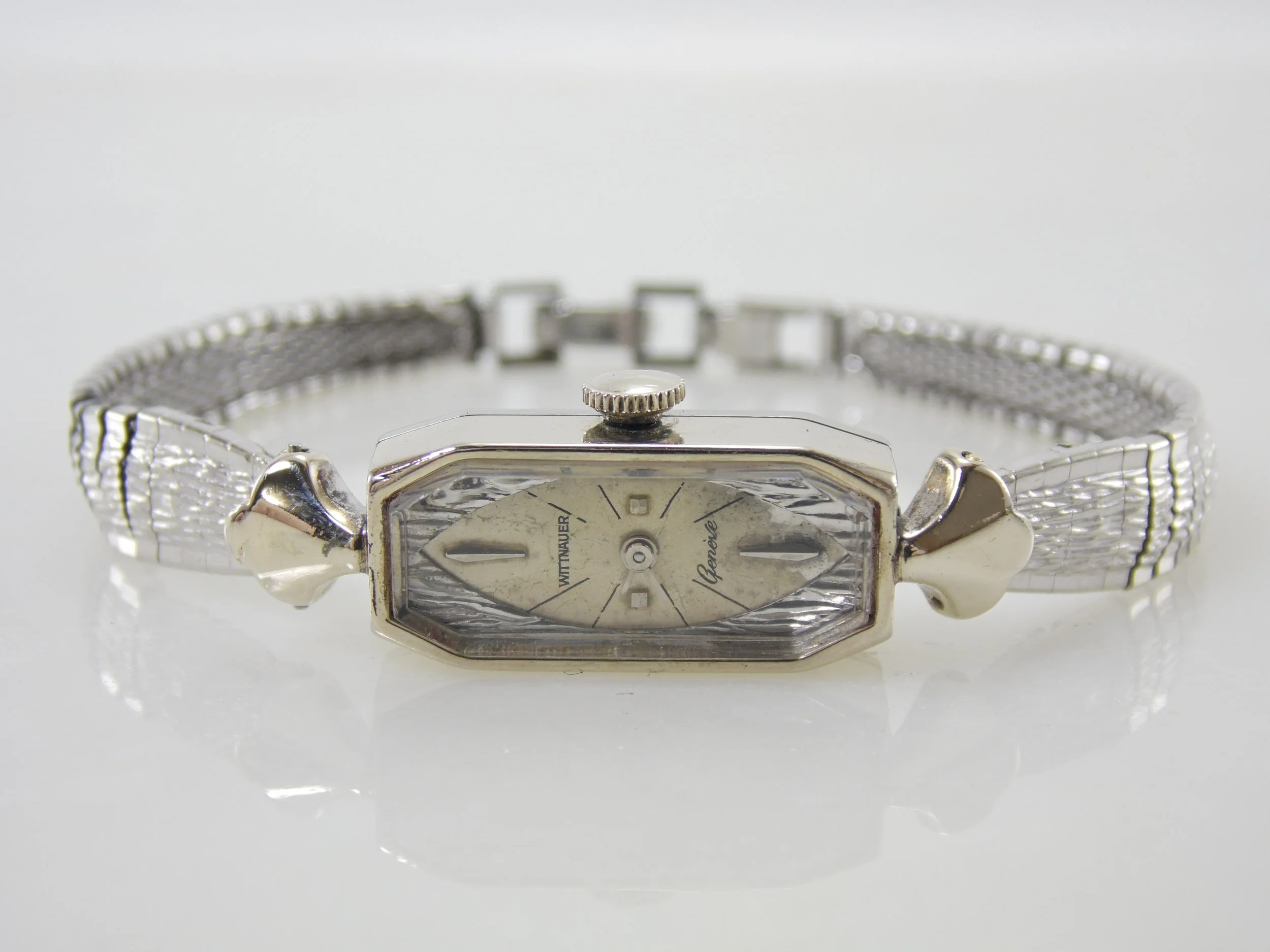 Vintage Two Tone Gold & Silver Ladies Womens Witnauer Geneve 17 Jewels Mechanical Wiindup Swiss Watch  