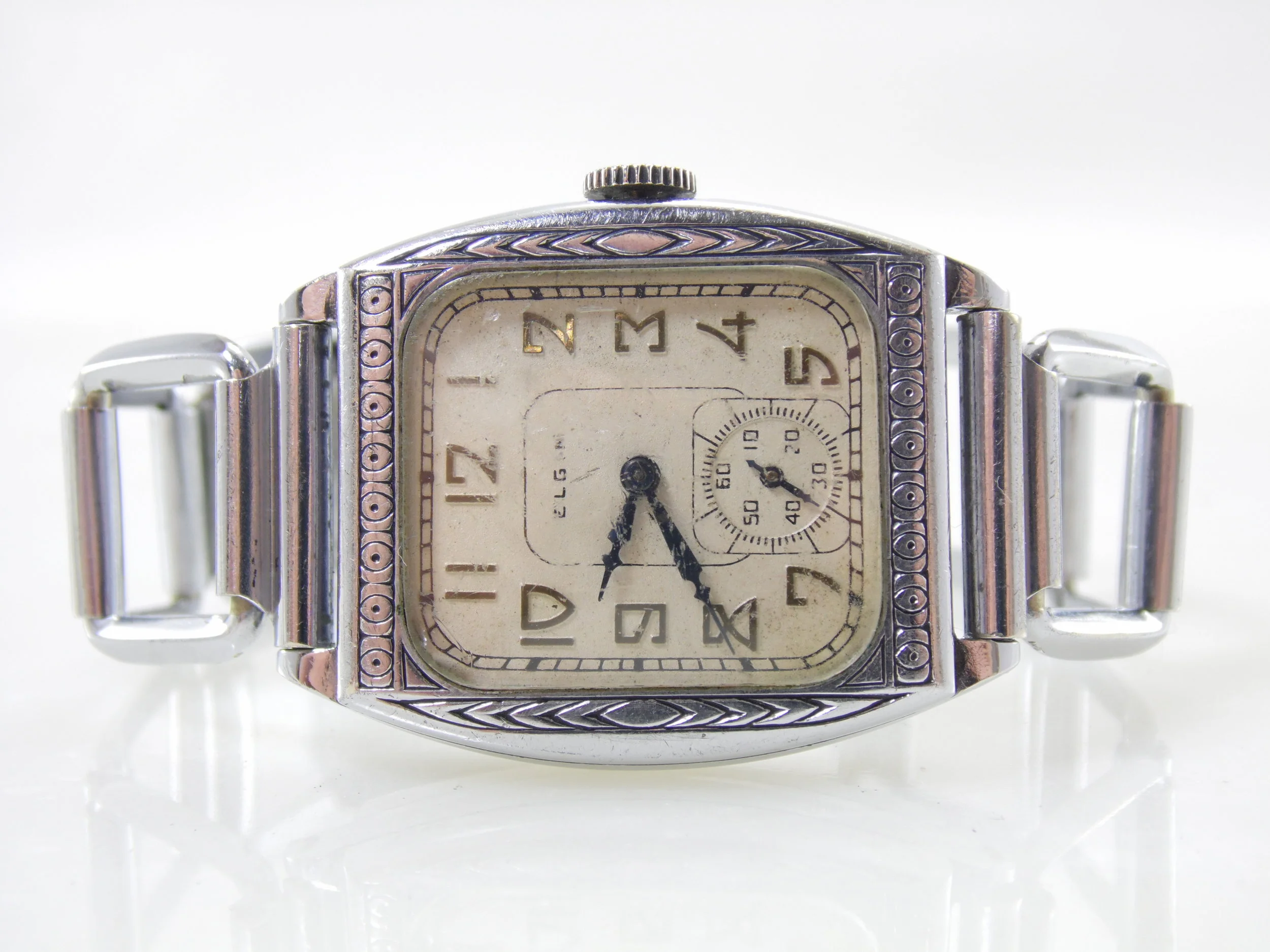 Rare Vintage Art Deco Elgin 15 Jewels Mechanical Windup Watch for Repair