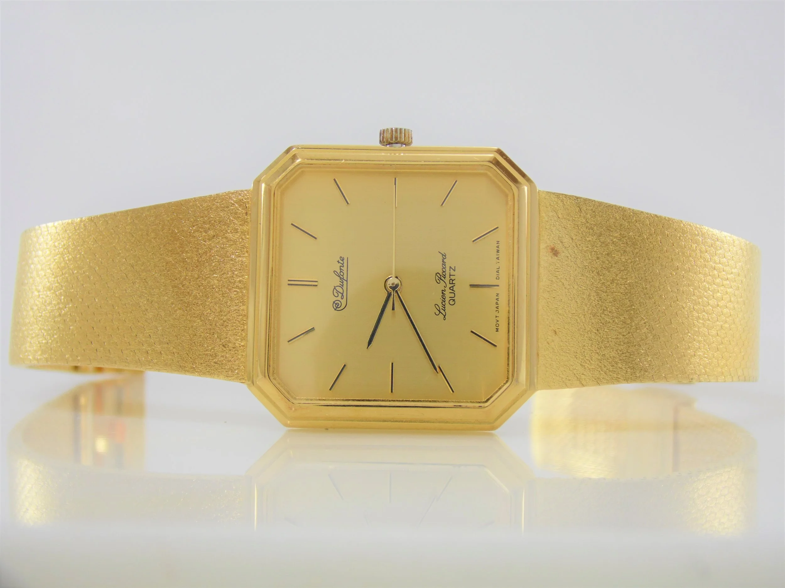 Vintage Gold Dufonte by Lucien Piccard Goldtone Quartz Watch