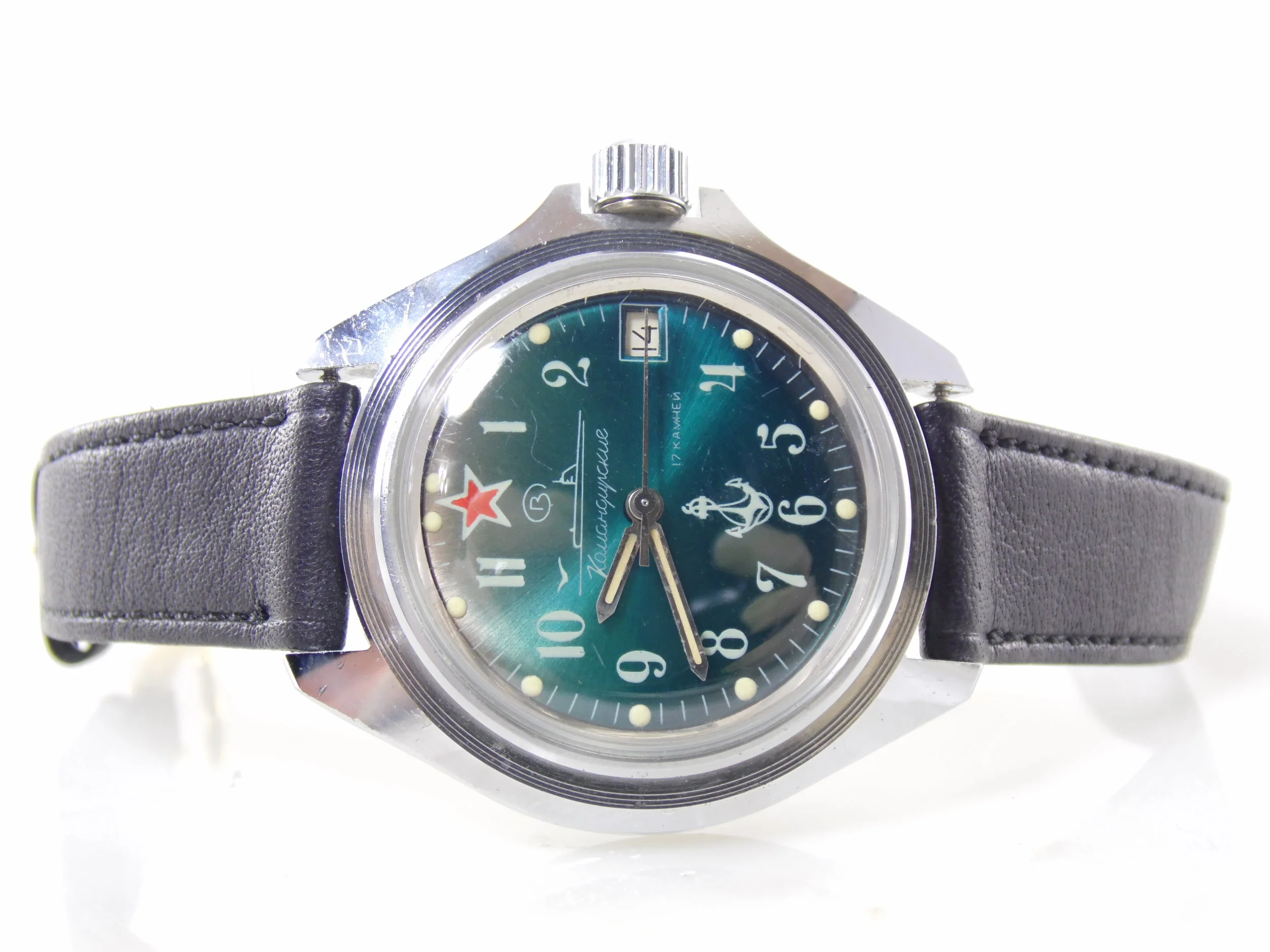 Vintage Vostok Komandirskie Commander Russian Military Red Star Submarine Mechanical Novelty Watch 