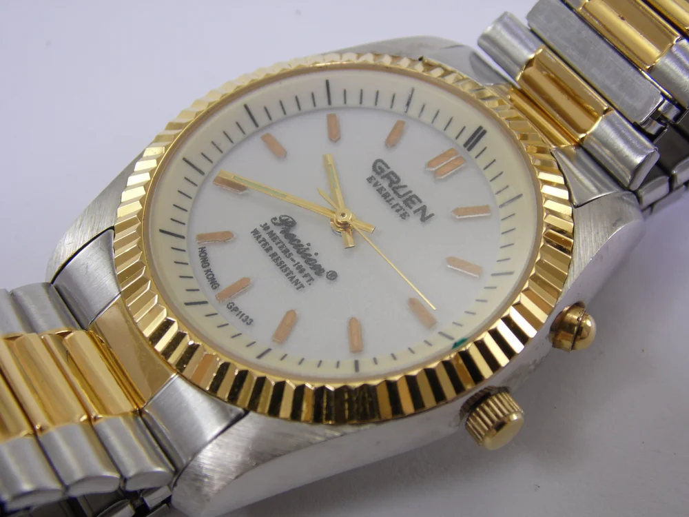Vintage Gruen Precision 219-D259 Two Tone Gold & Stainless  display picture 2
