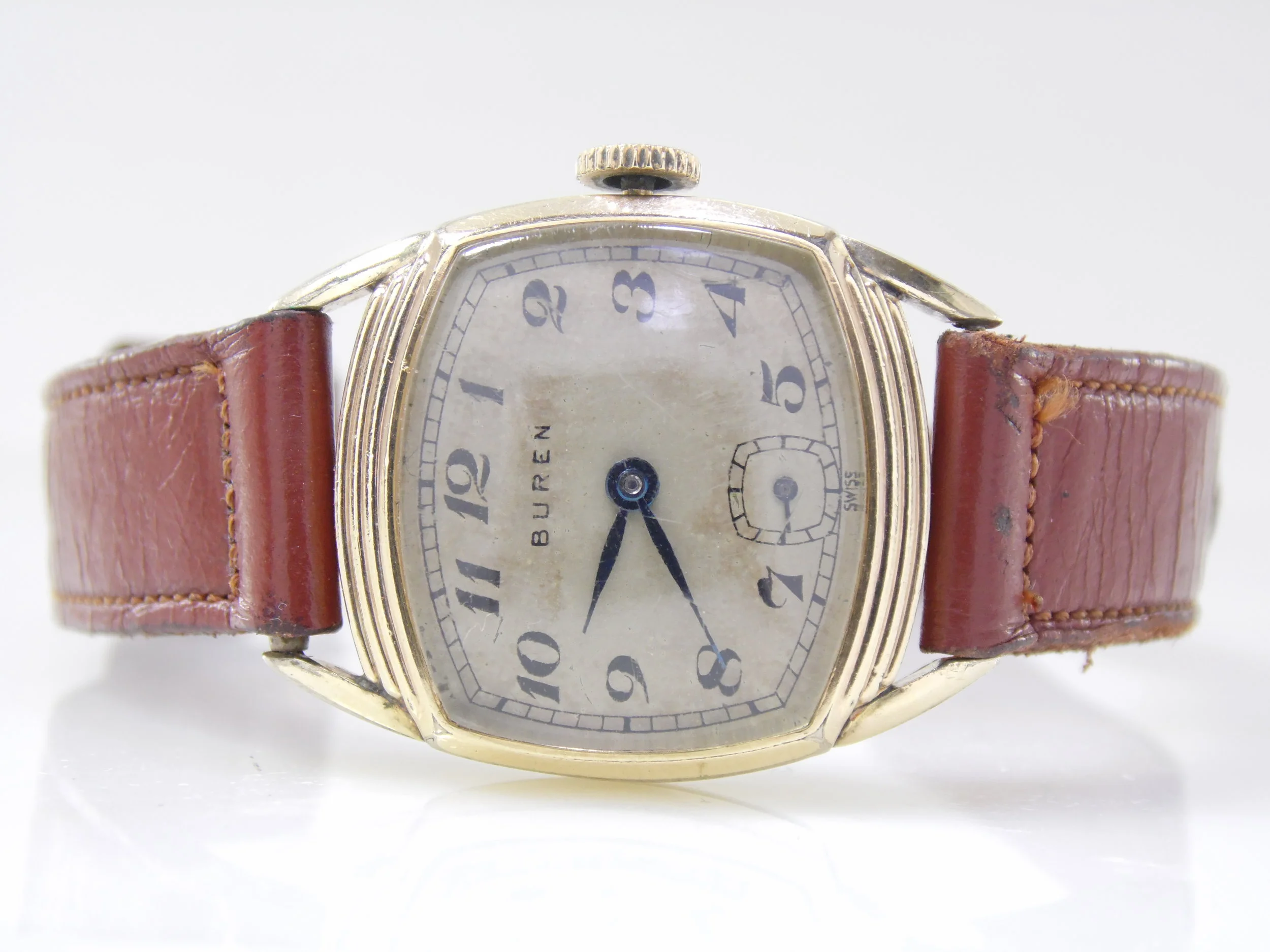 Rare Vintage 1940's Buren Grand Prix Swiss 17 Jewels Mechanical Windup Swiss Mens Watch 