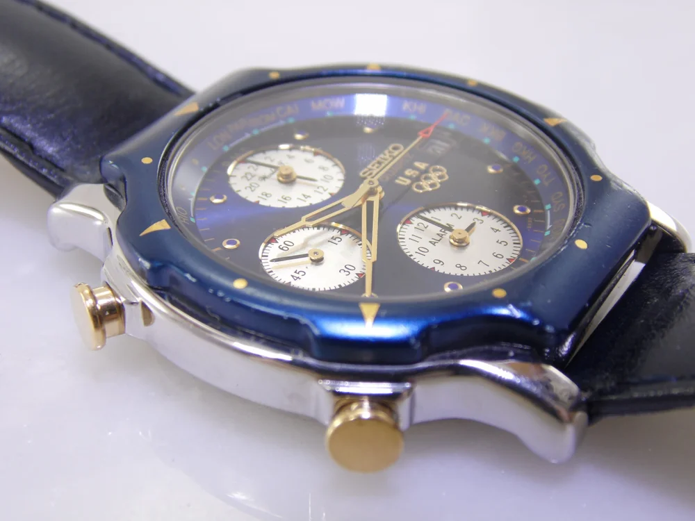 東京オリンピック1991年 Ultra Rare Mens 1991 Seiko USA Olympic Blue Silver Gold