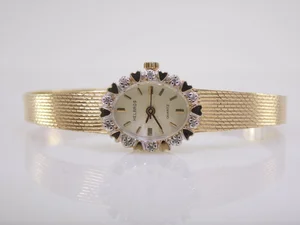 Vintage Helbros Genuine Diamond Gemstone Womens Ladies Gold  display picture 1