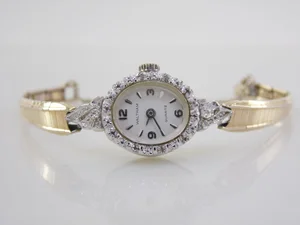 Vintage Waltham Genuine Diamond Gemstone Two Tone Gold  display picture 3