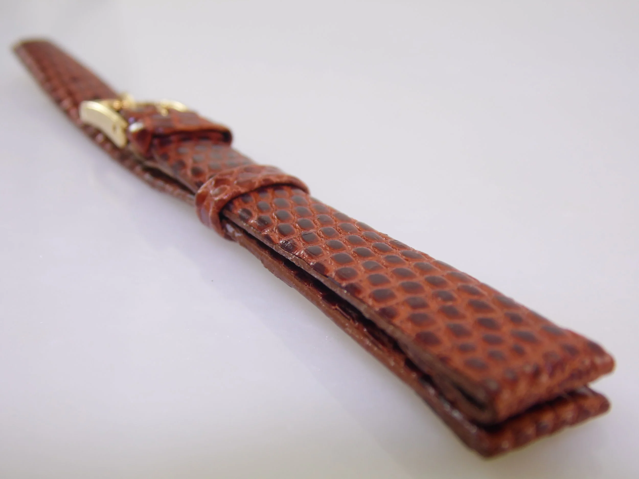  11mm 7/16 R Vintage Kreisler Brown Genuine Leather Lizard Replacement Watch Band Strap NOS Regular 