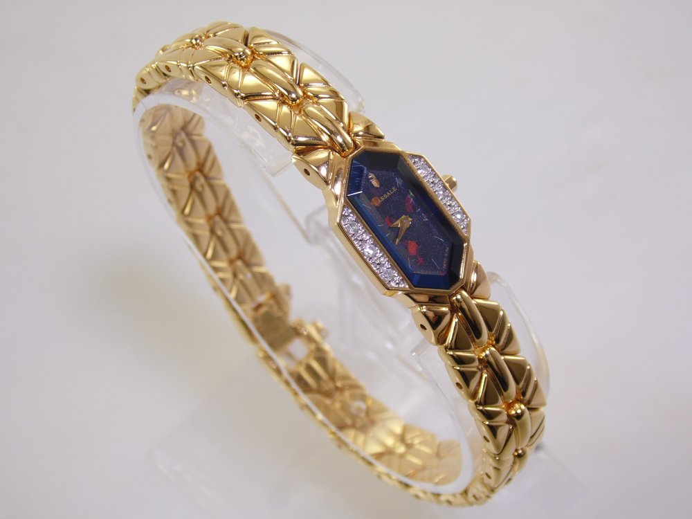 Rare Vintage Seiko Lassale Genuine Diamond Gemstone Rainbow Mica