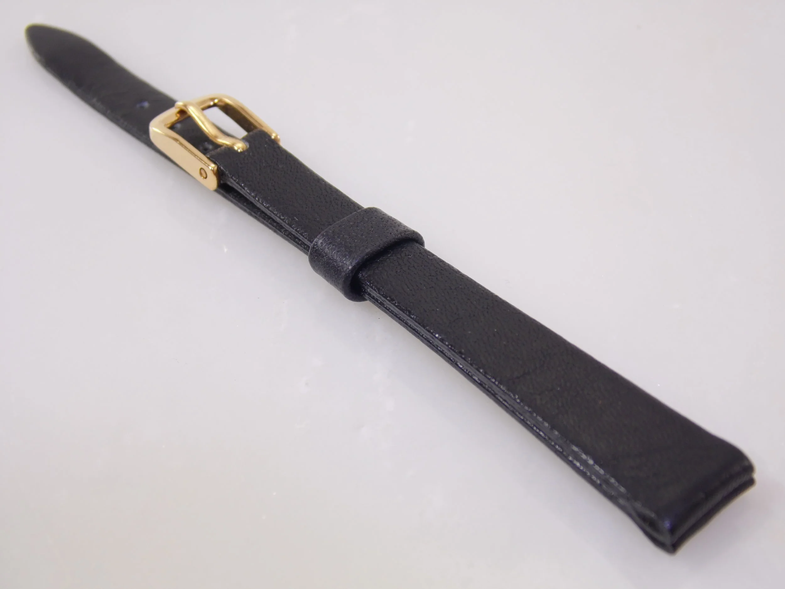 10mm 6.75inches/17.1cm Regular Length Vintage NOS Speidel Black Smooth Genuine Leather Watch Band Strap Made in West Germany Stk#502 