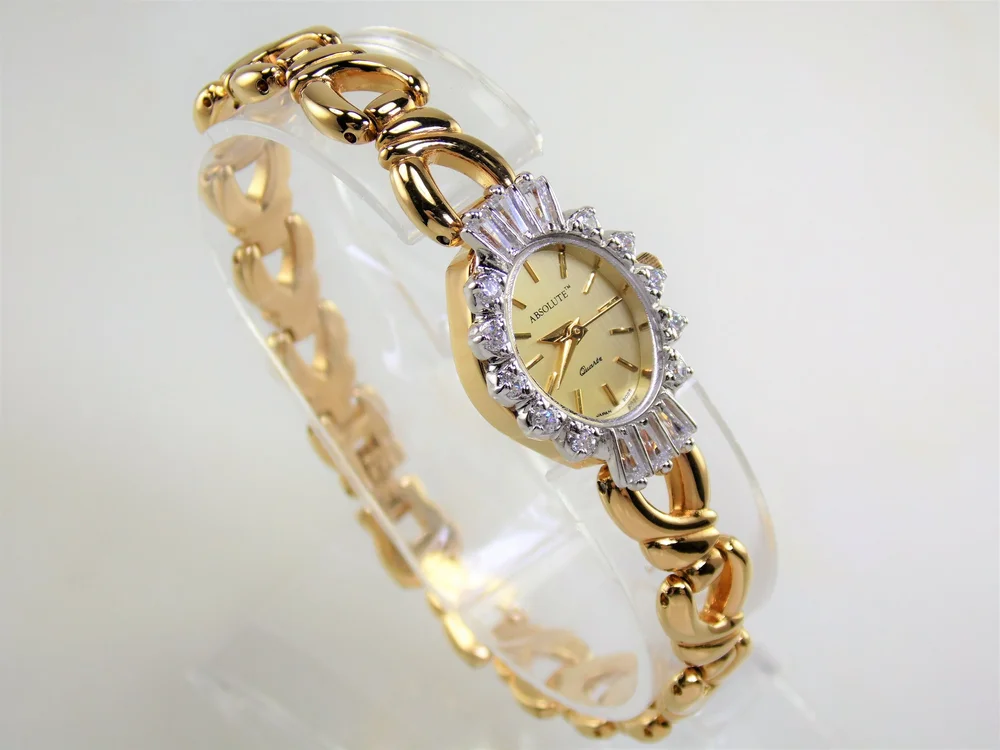 Absolute Vintage Quartz Watch with CZ Bezel. s-l400.jpg main image 4