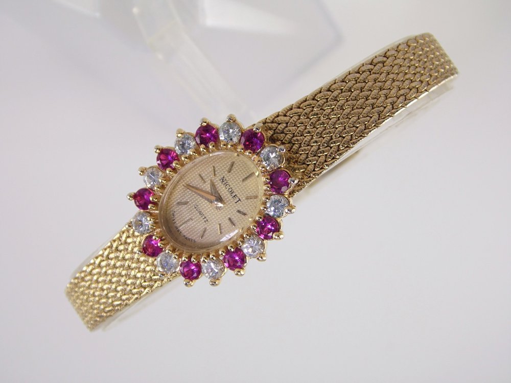 Rare Vintage Nicolet Cubic Zirconia & Genuine Ruby Womens  display picture 2