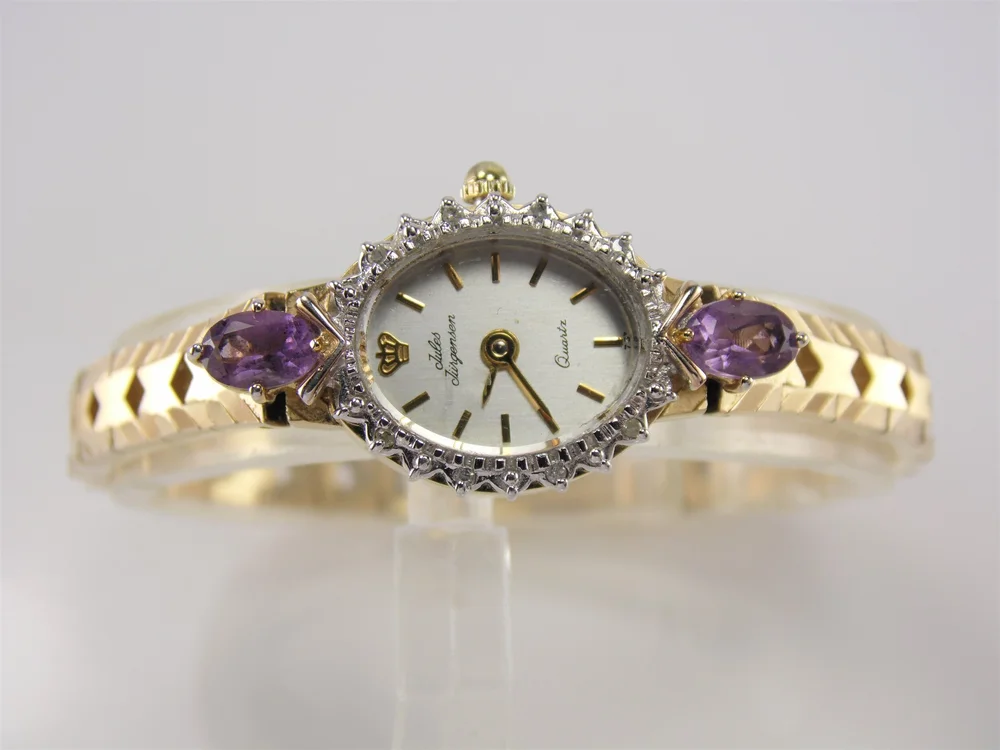Jules Jurgensen Gold Amethyst Genuine Gemstone Designer Quartz Vintage Watch Jules Jurgensen | Accessories | Jules Jurgensen Gold  main image 4