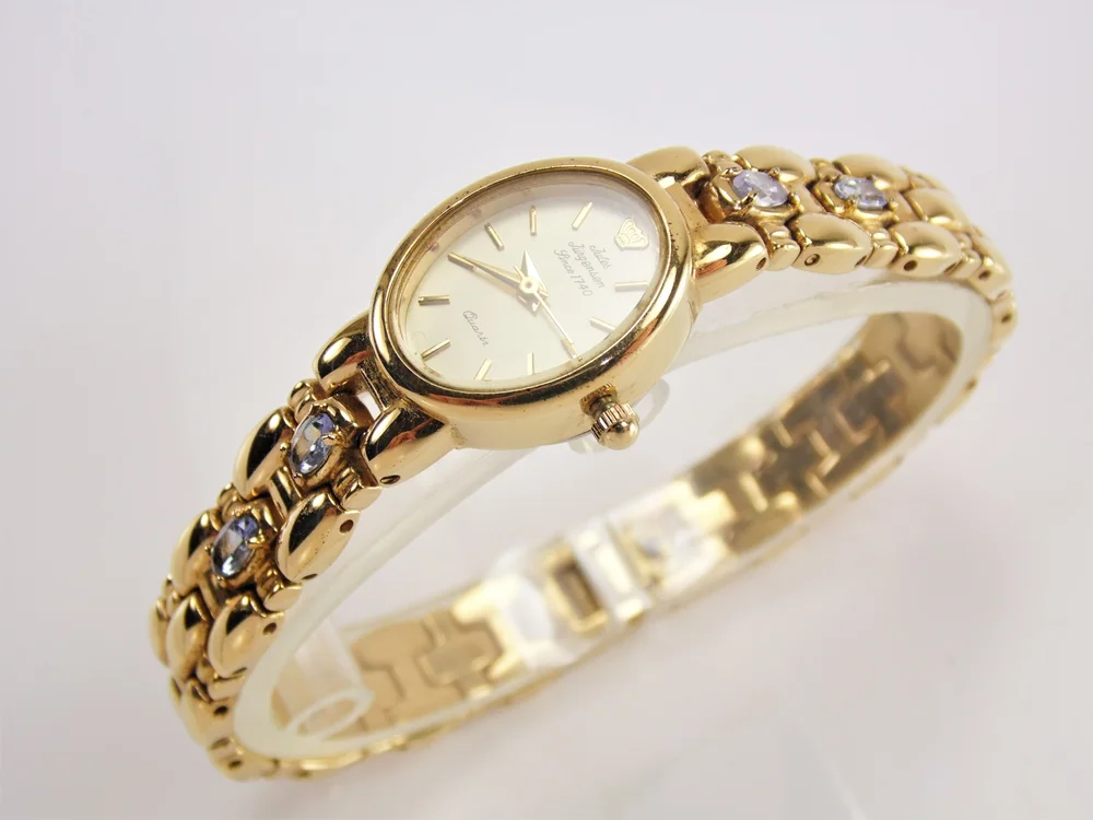 Rare Vintage Womens Ladies Gold Jules Jurgensen Purple Blue  display picture 2