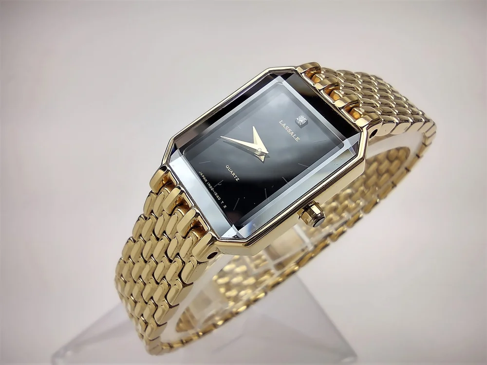 Rare Vintage Womens Ladies Gold Lassale Seiko Faceted  display picture 1