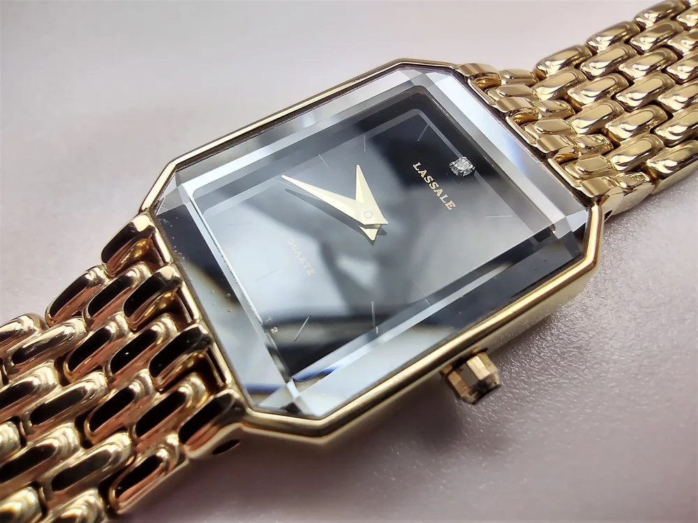 Seiko Lassale Diamond Rare Vintage Ladies Watch Gold Bracelet, Case New Battery Seiko Lassale Diamond Rare Vintage Ladies Watch Gold  main image 2