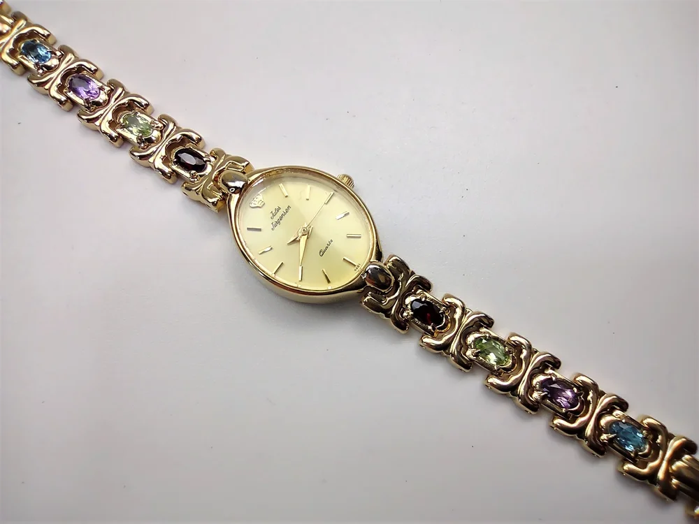 Rare Vintage Womens Ladies Gold Jules Jurgensen Topaz  display picture 1