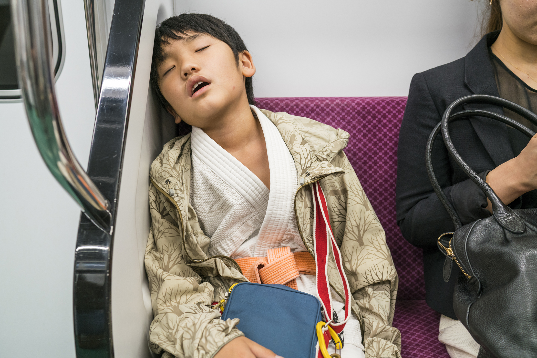 Karate kid on the train from Kyoto