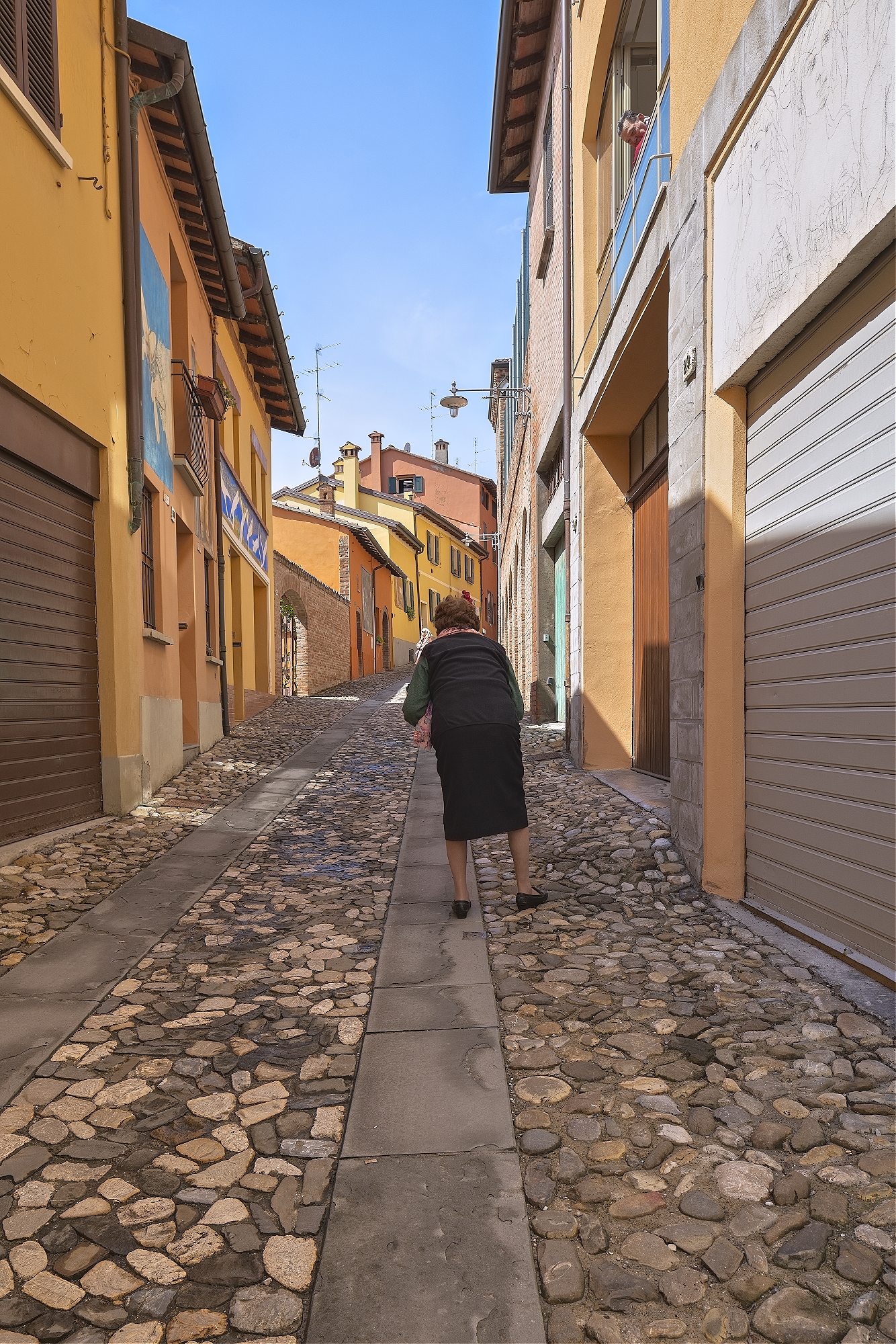 Old Lady Walking in Dozza