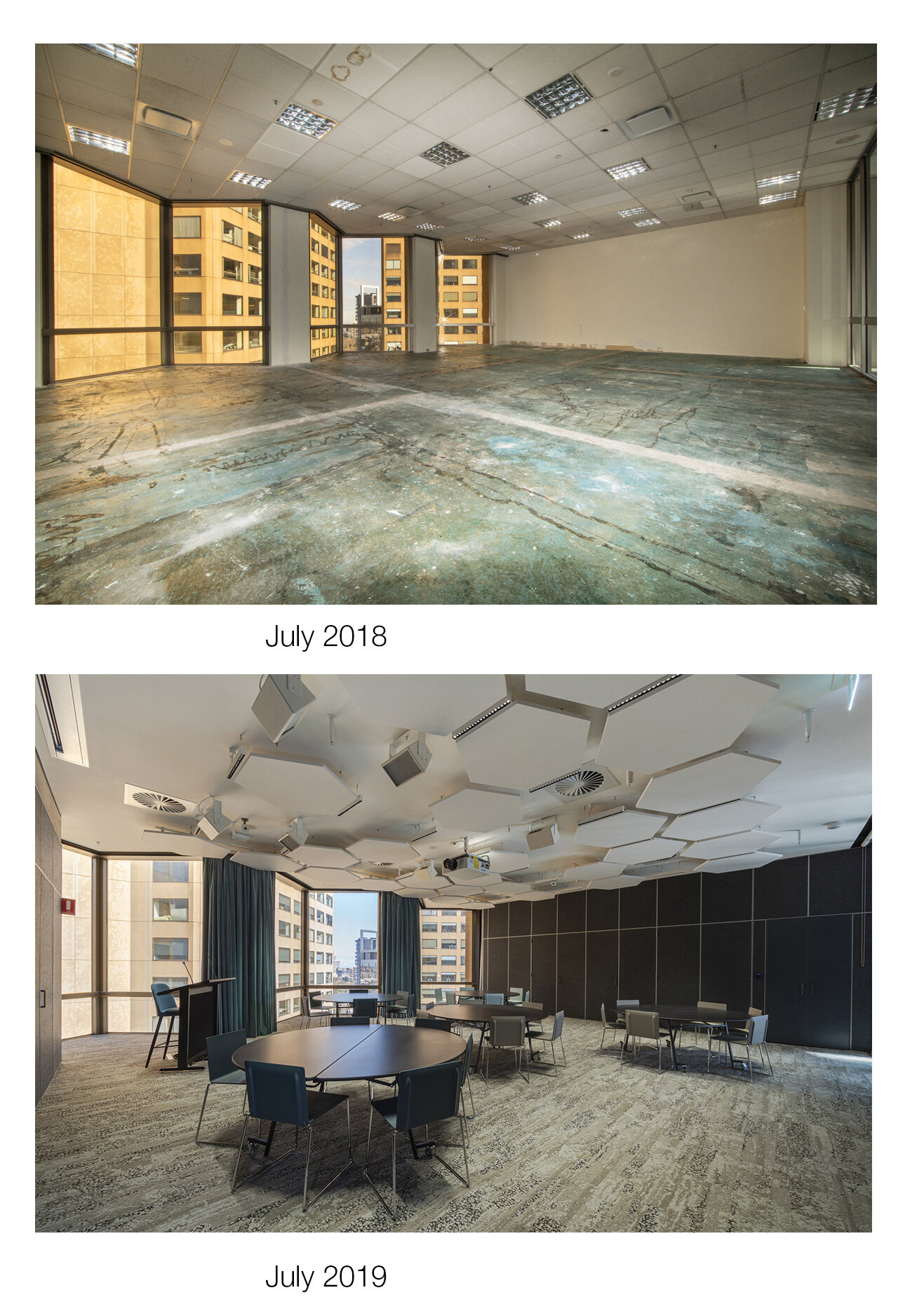 Before and After: Monash University Conference Centre, Collins Street.