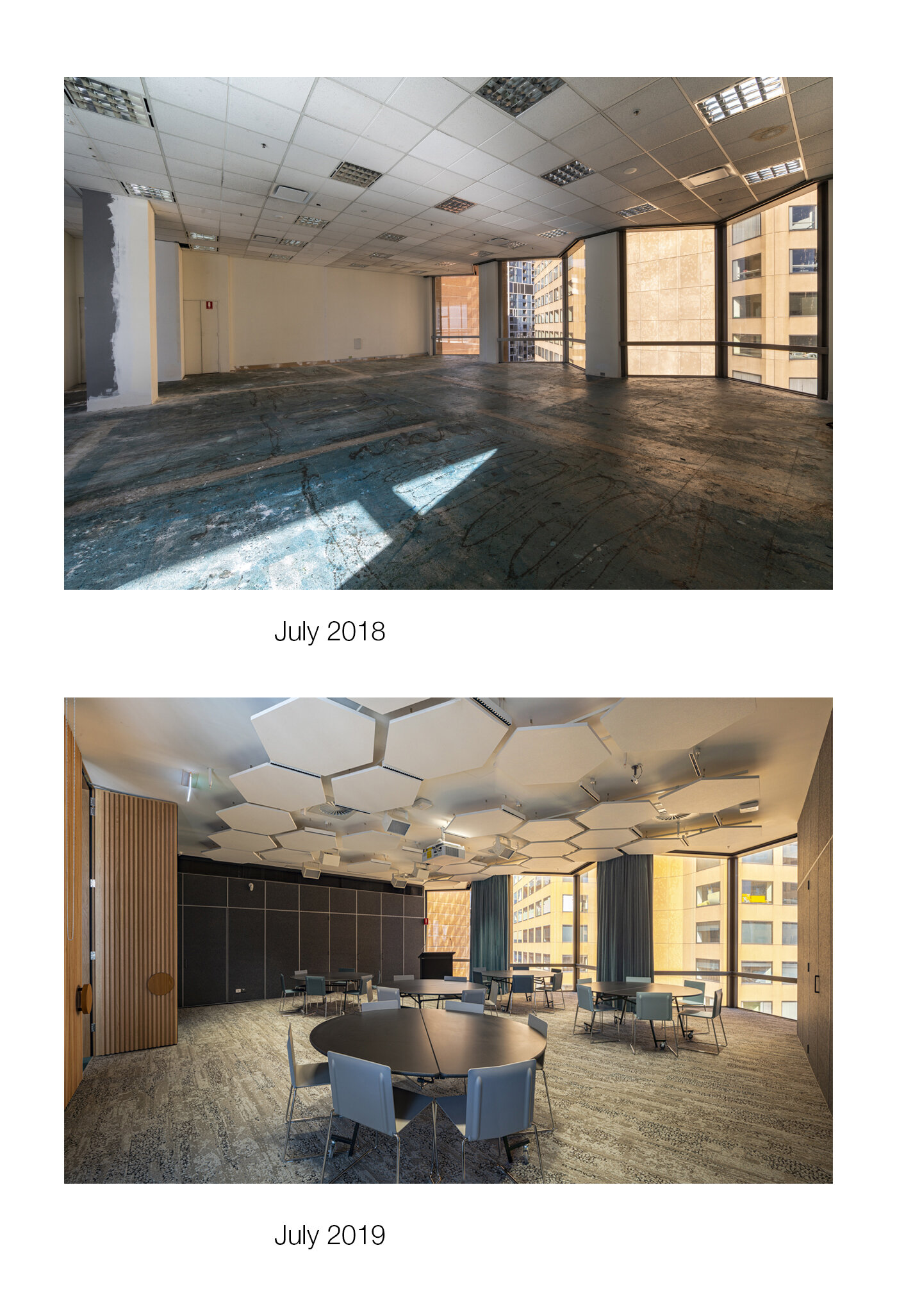 Before and After: Monash University Conference Centre, Collins Street.