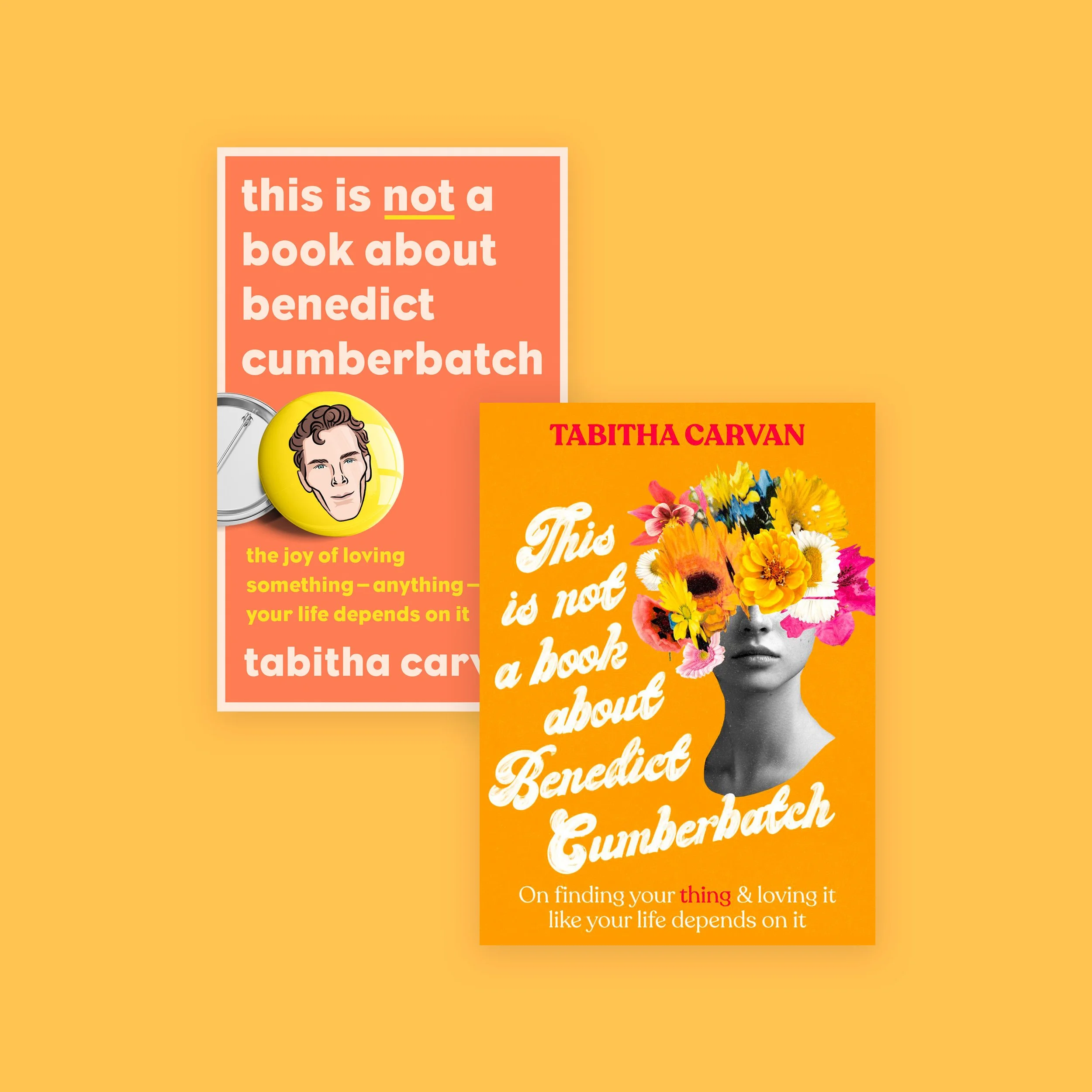Two book covers for THIS IS NOT A BOOK ABOUT BENEDICT CUMBERBATCH