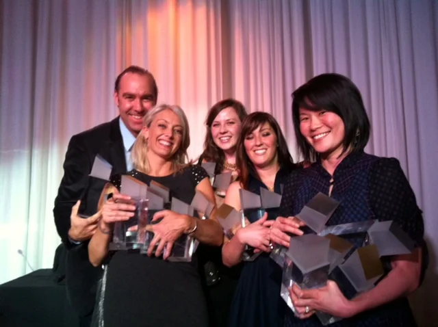 I think this harvest of local awards was circa 2012. It made for a fun evening. Pam Fujimoto up front likely had her name etched into more than a few of those Addys.