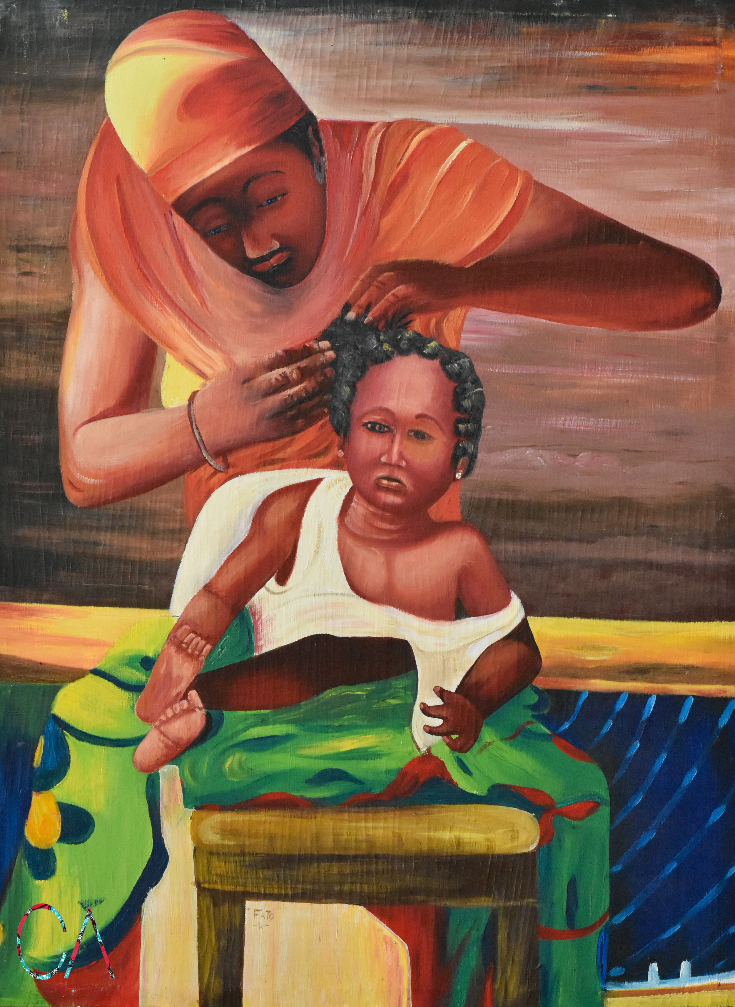 Mother &amp; Child, 26x38 inches $200