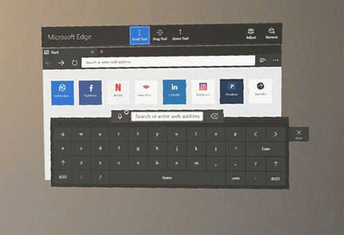 Keyboard asset, using gaze and gesture interaction models. Designed and built to accommodate a small FOV