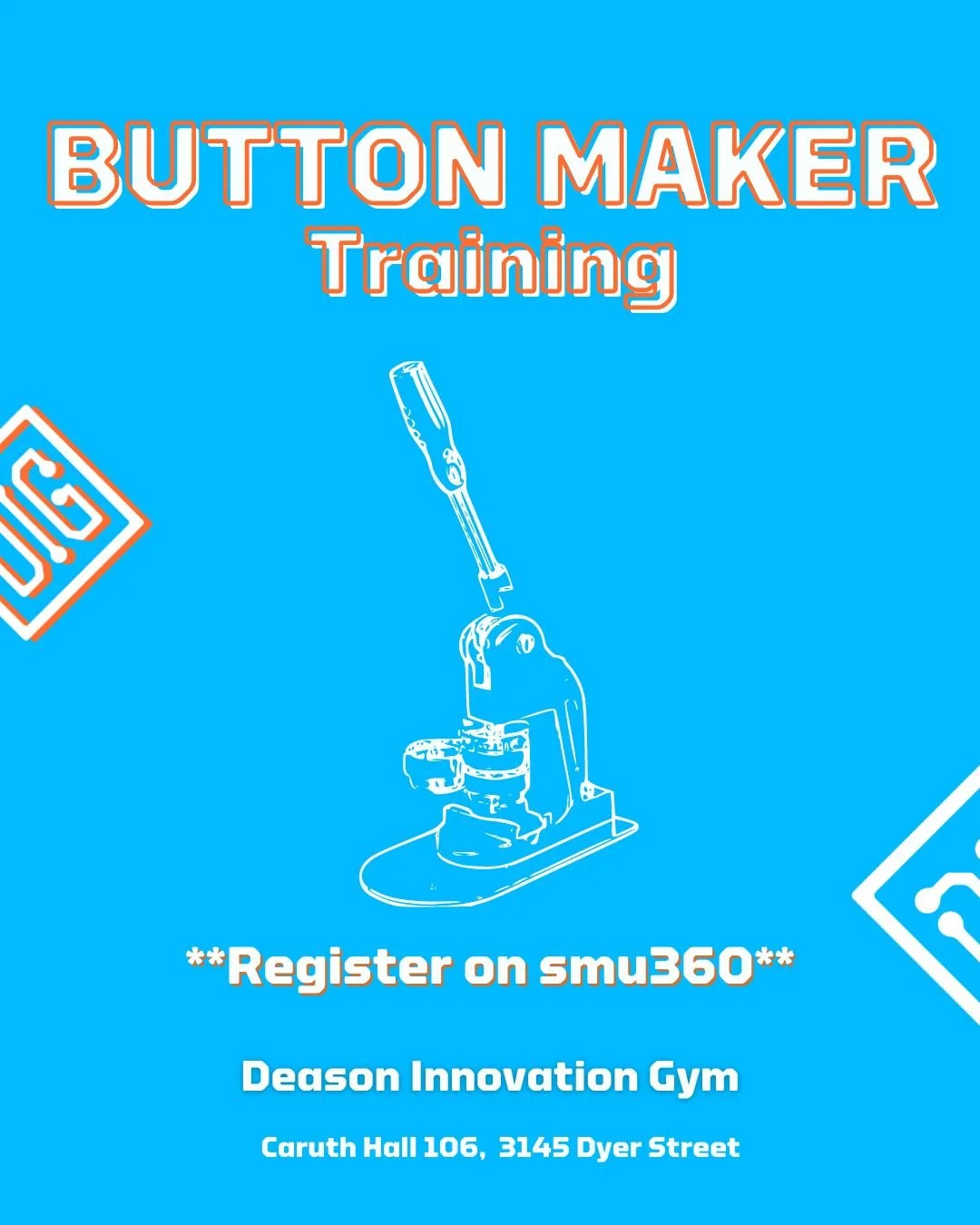 Tuesday Dec 02, 2025 7:00-8:00

Register: https://cglink.me/2vb/r388490

Get creative and learn how to make your own custom buttons in this hands-on training session! Perfect for beginners, this workshop will teach you how to design and assemble uniq