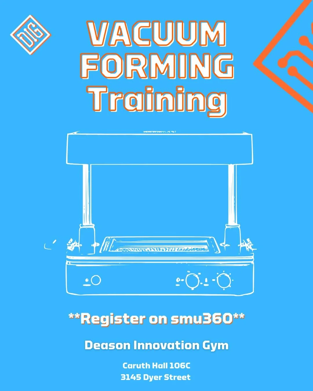 Monday Apr 06, 2026 7:00-8:00

Register: https://cglink.me/2vb/r392205

In this session, our instructors will demonstrate how the vacuum forming machine works and explain the key techniques for creating successful forms. You&rsquo;ll learn about mold