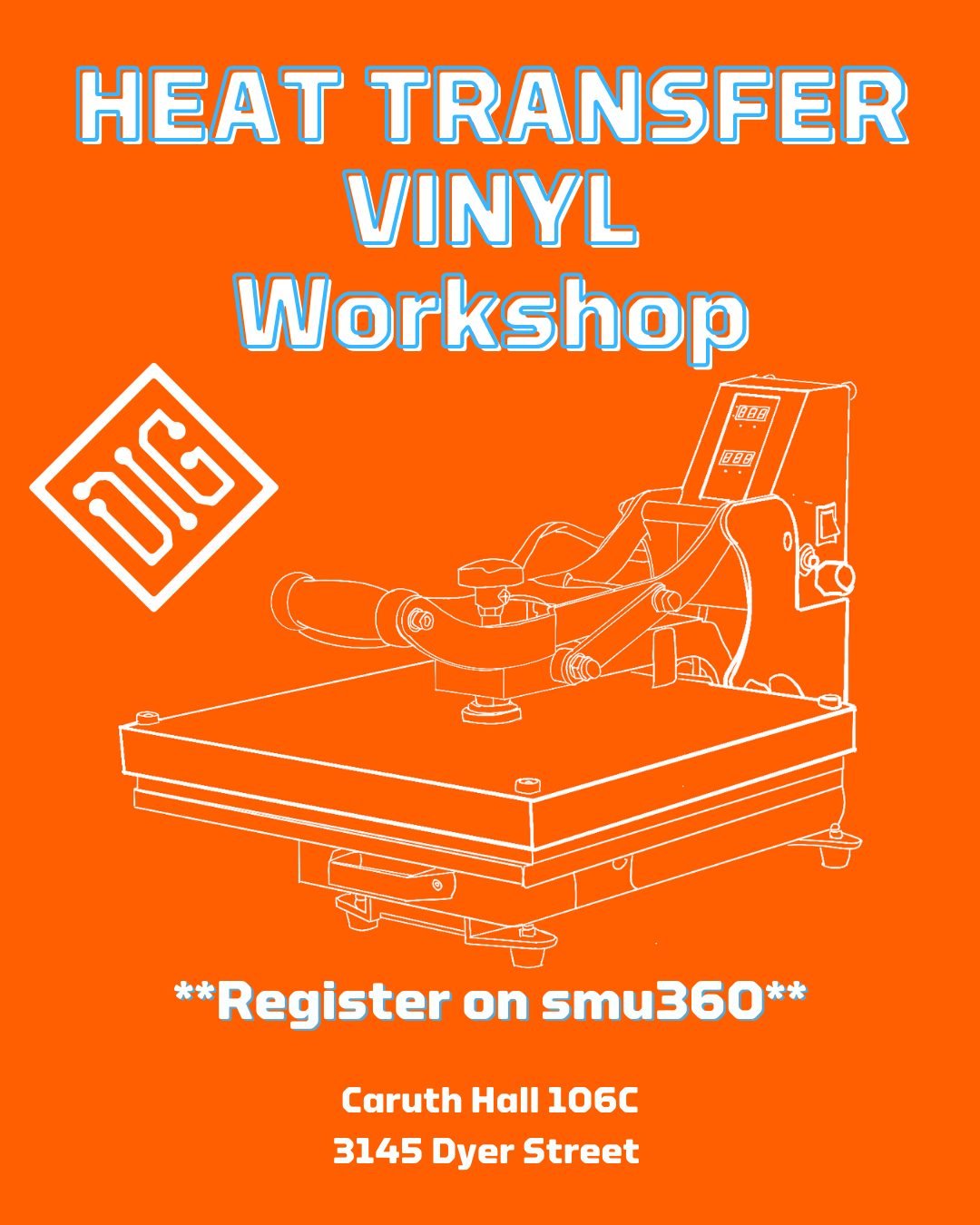 Friday Apr 17, 2026 3:00-5:00

Register: https://cglink.me/2vb/r392208

Join us at The DIG for a fun tote bag workshop!

In this session, you&rsquo;ll learn how to use heat transfer vinyl to create colorful and professional-looking designs on tote ba