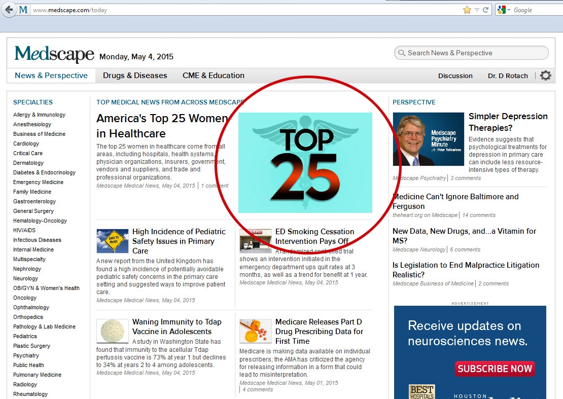 WebMD's Medscape.com lead story illustration.