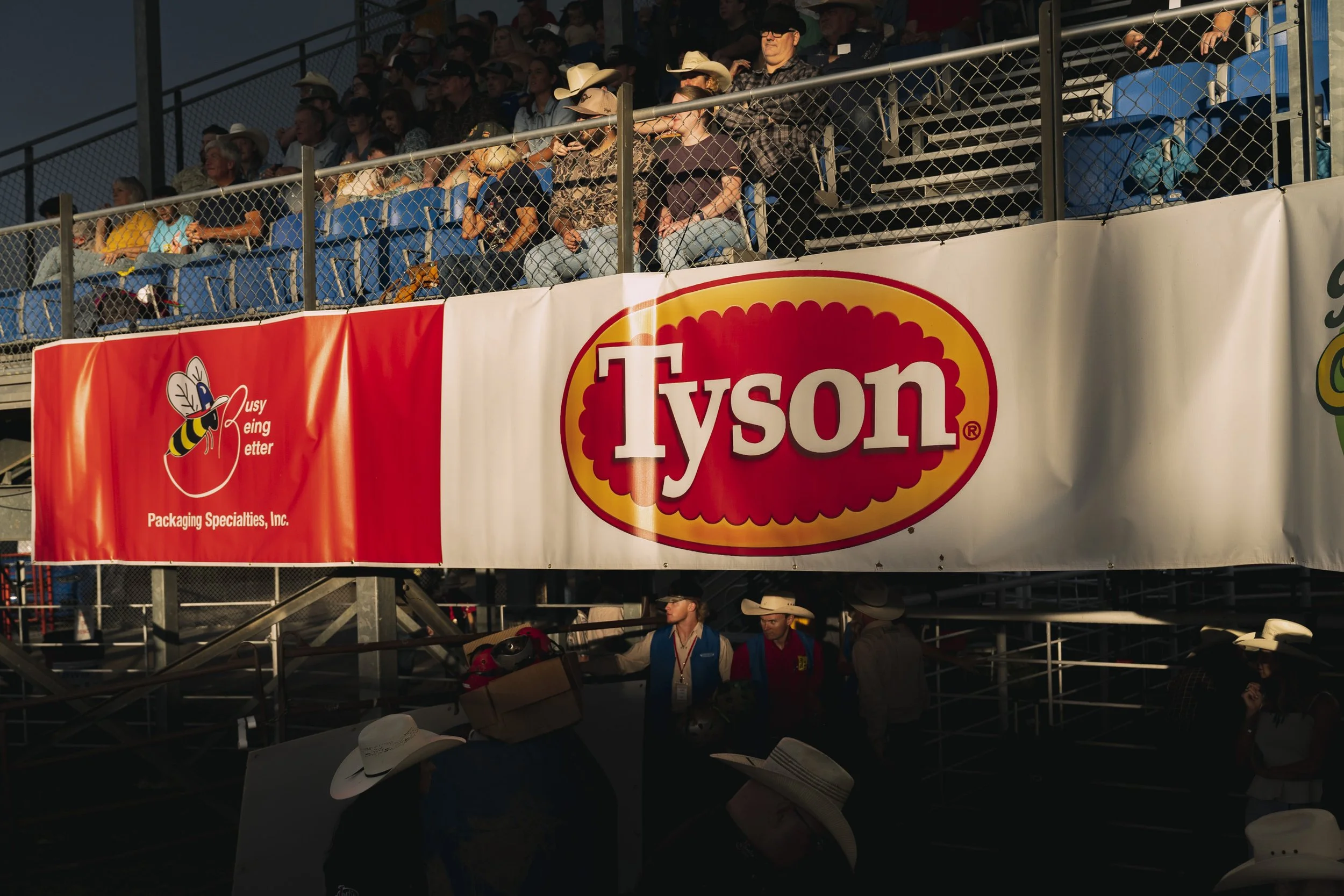 Attendees watch rodeo events, Thursday, June 25, 2026 during the second night of the Rodeo of the Ozarks at Parsons Stadium in Springdale. The Rodeo of the Ozarks, now in its 82nd year, features heart pounding events including bareback riding, bull r