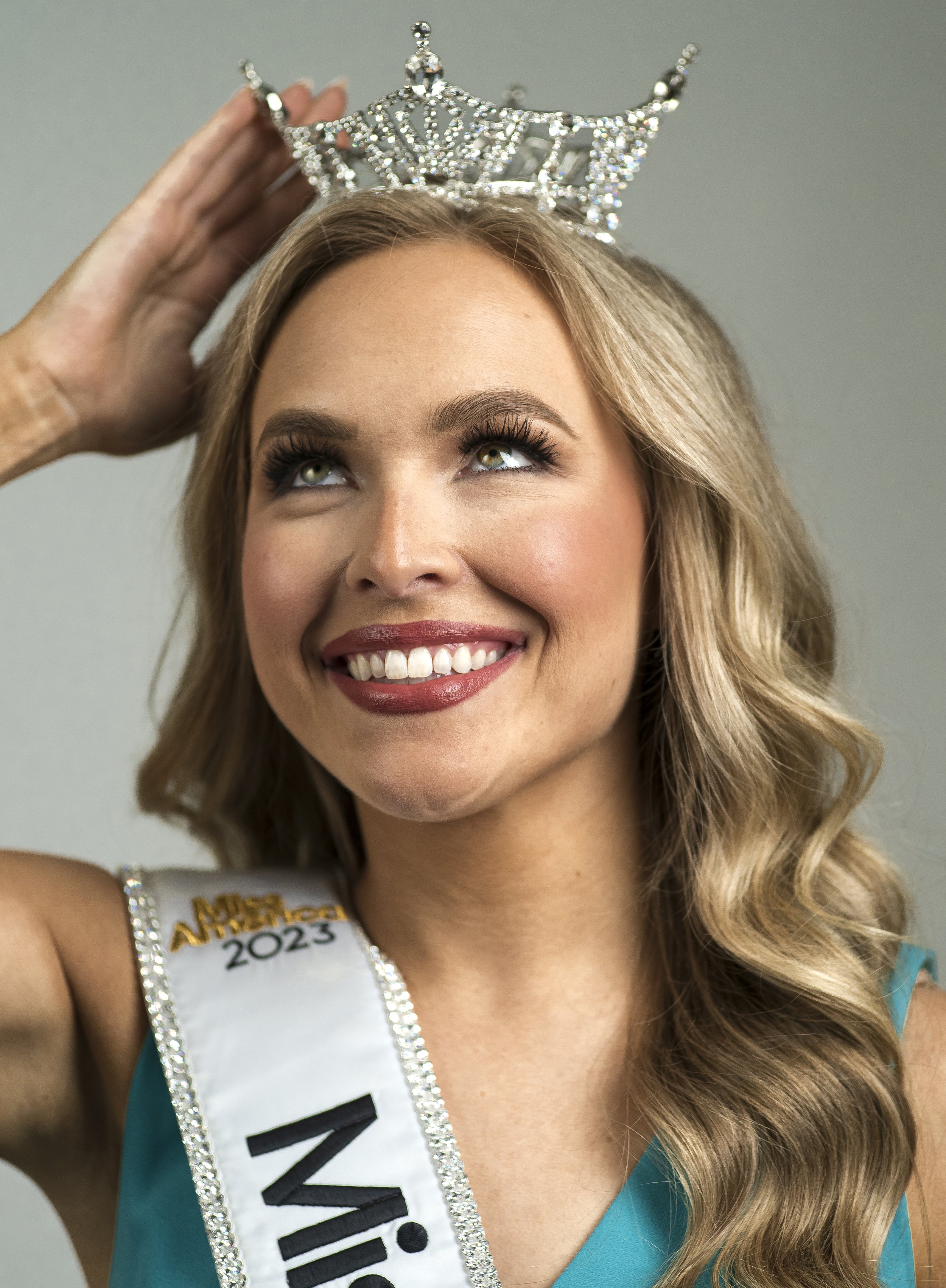  Miss Arkansas Cori Keller poses for a portrait at the Northwest Arkansas Democrat-Gazette studio in Fayetteville, Friday, June 30, 2023. 