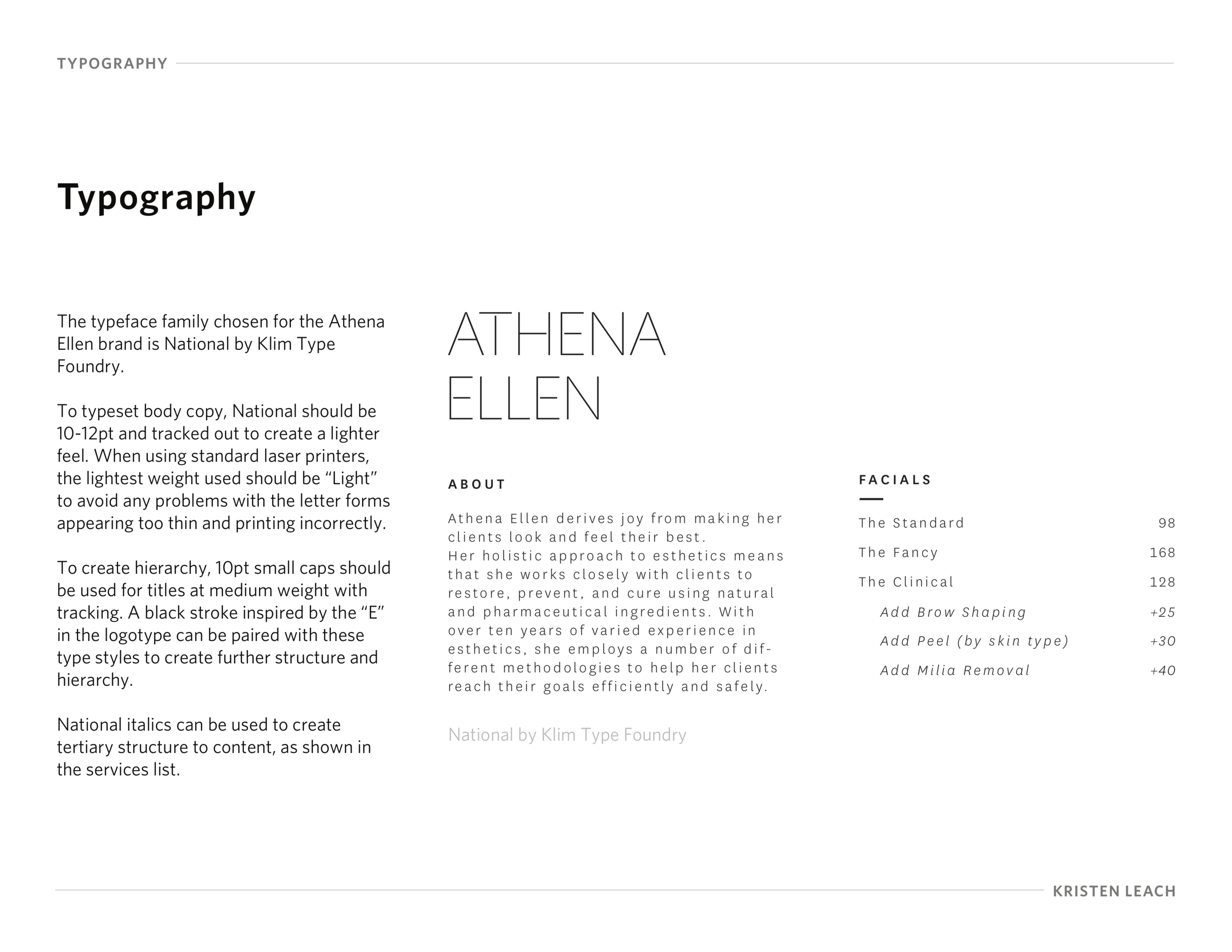 Typography style guidelines and final logotype