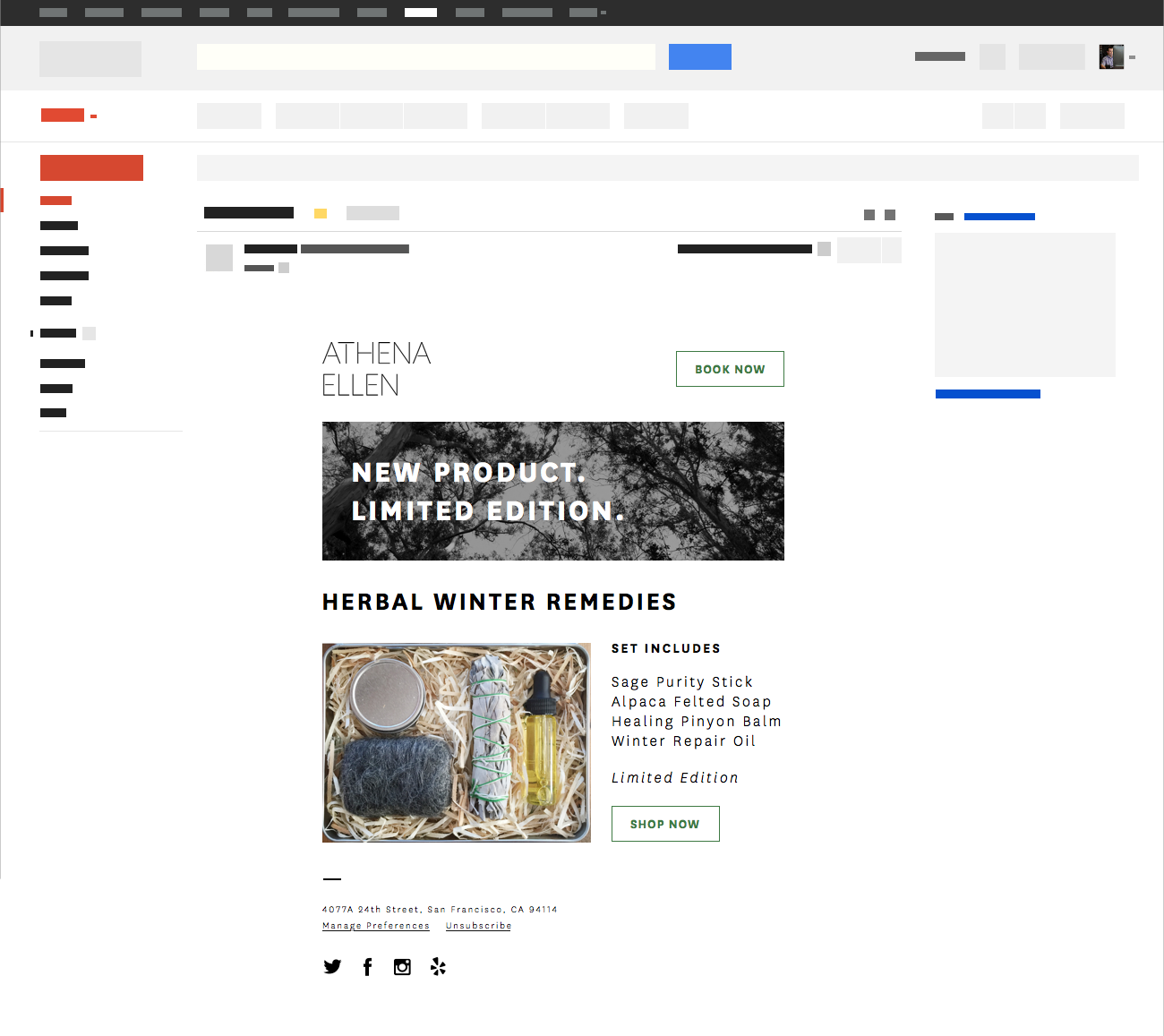 Mailchimp template announcing a new product