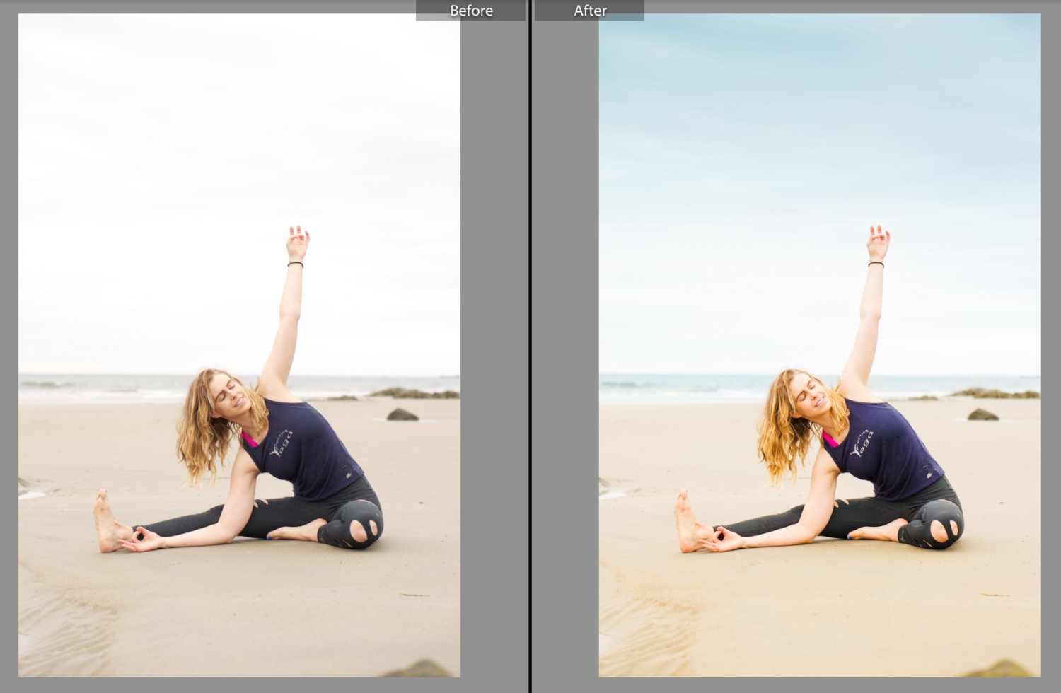 An early-morning beach shoot on a rainy day was intended to advertise a retreat in Costa Rica. Had to get creative in the editing process!