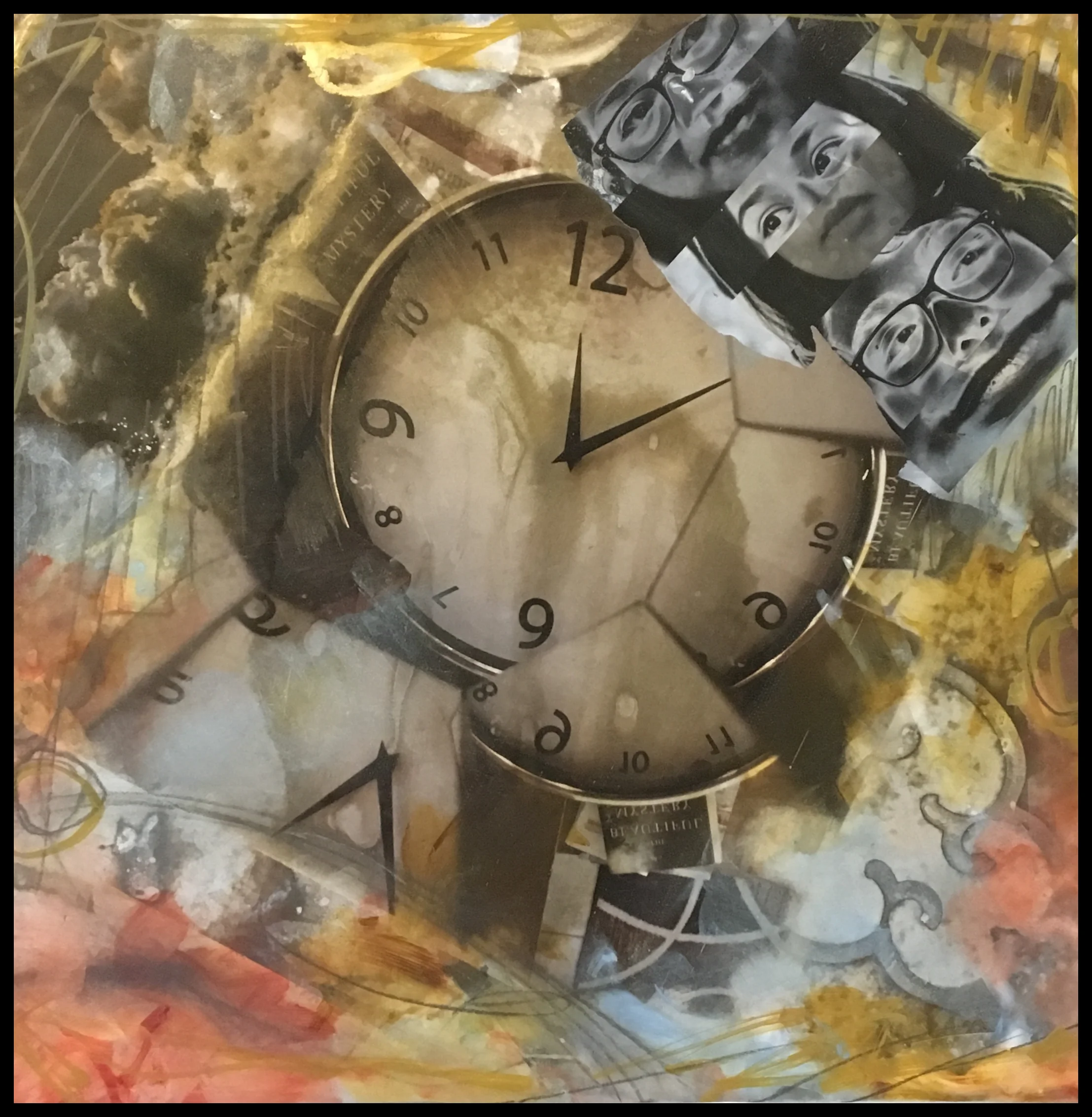 About Time, altered images, archival pigment on patina aluminum ,mixed media,© CE, 2016
