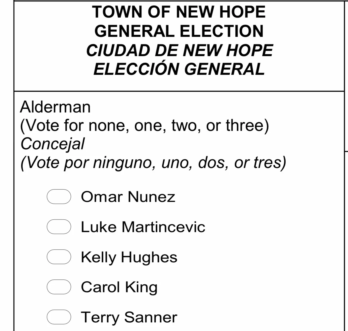 Election Information - Candidates and Early Voting Hours/Location 
